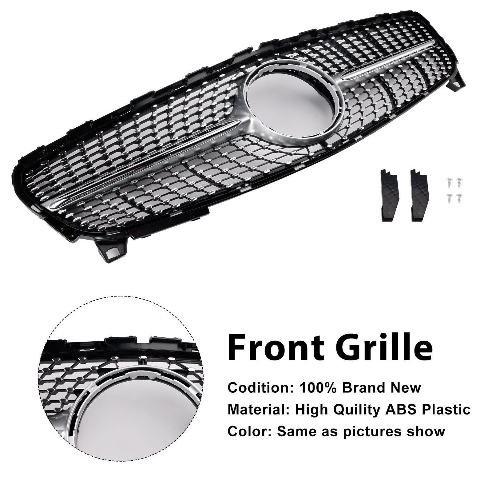 A CLASS 2016-2018 MERCEDES BENZ W176 Diamond Front Bumper Grille Grill