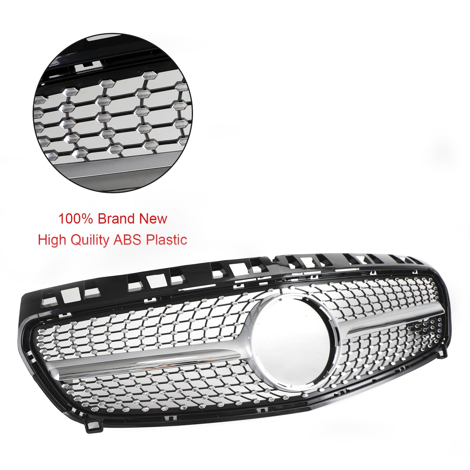 2013-2015 A CLASS W176 Mercedes Benz Front Bumper Grille Grill Black/Chrome