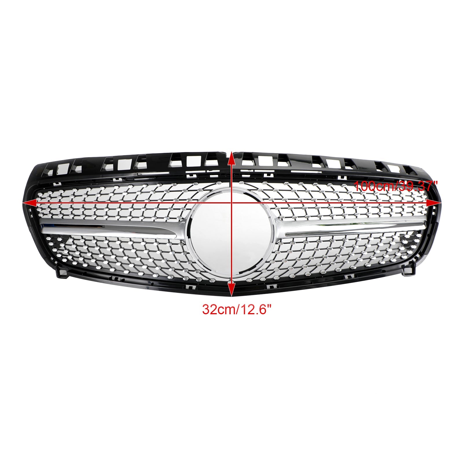 2013-2015 A CLASS W176 Mercedes Benz Front Bumper Grille Grill Black/Chrome