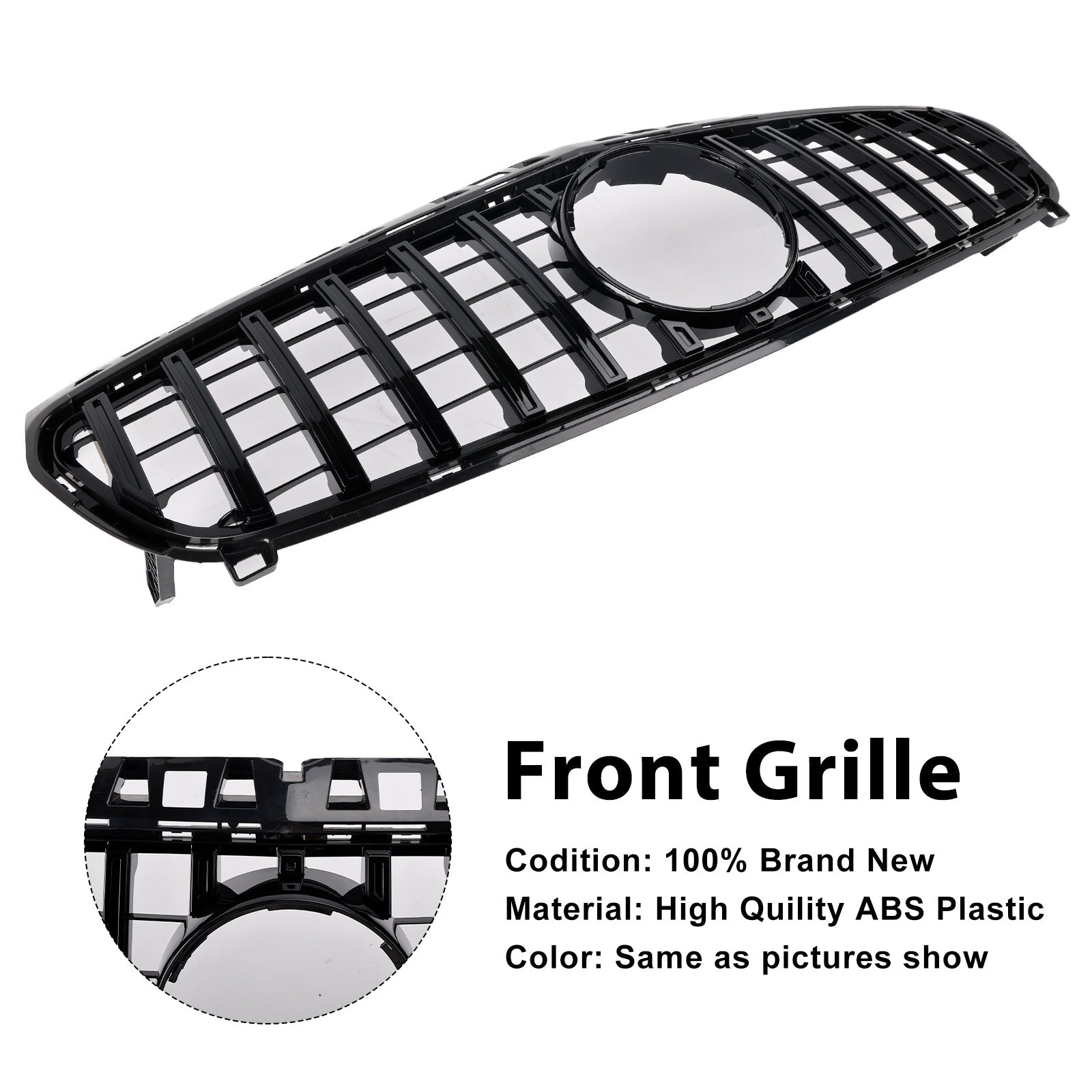 A CLASS W176 2013-2015 Mercedes Benz Gloss Black Front Bumper Grille Grill