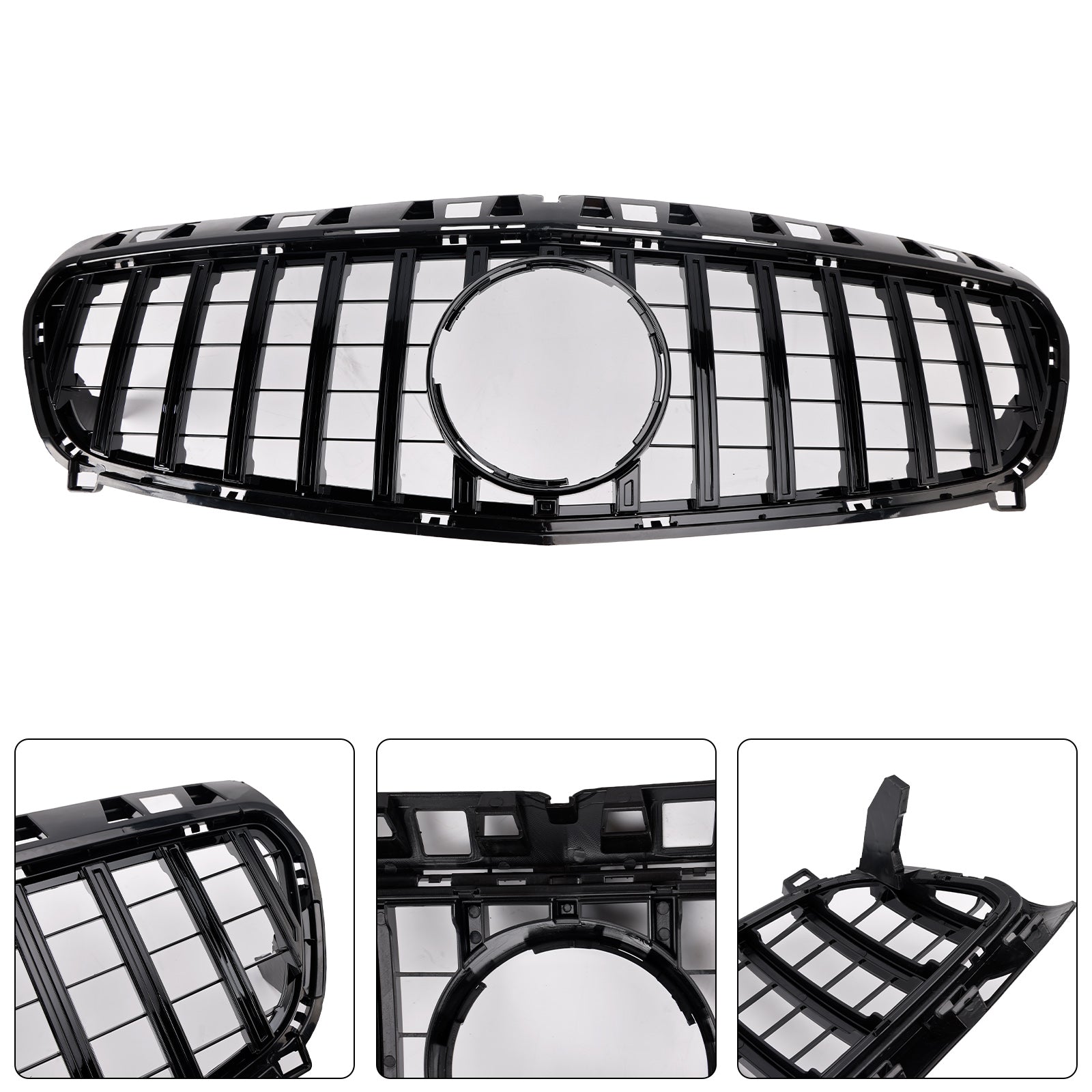 A CLASS W176 2013-2015 Mercedes Benz Gloss Black Front Bumper Grille Grill