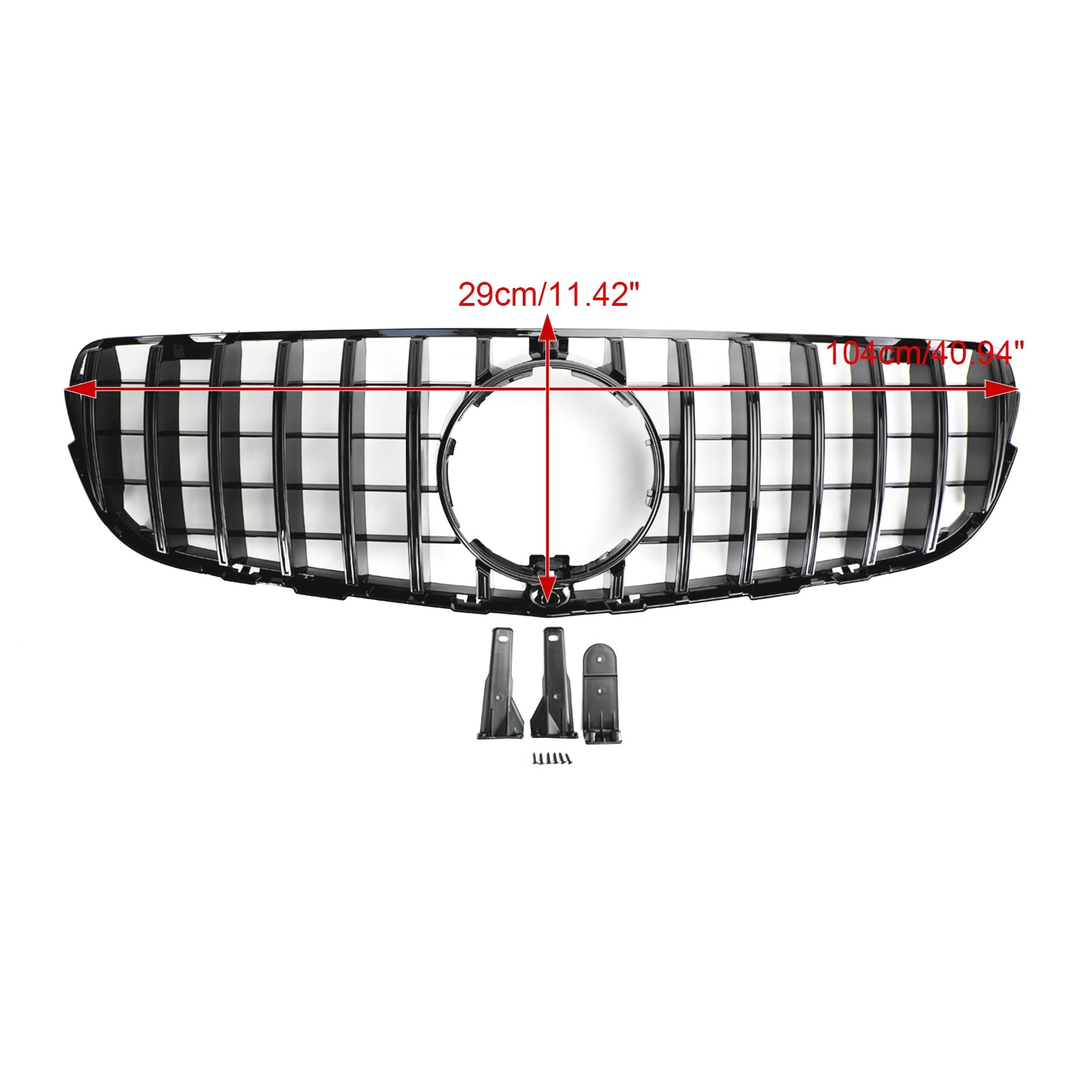 2015 2016 2017 2018 2019 GLC X253 C253 Mercedes Benz Front Bumper Grille Grill Gloss Black