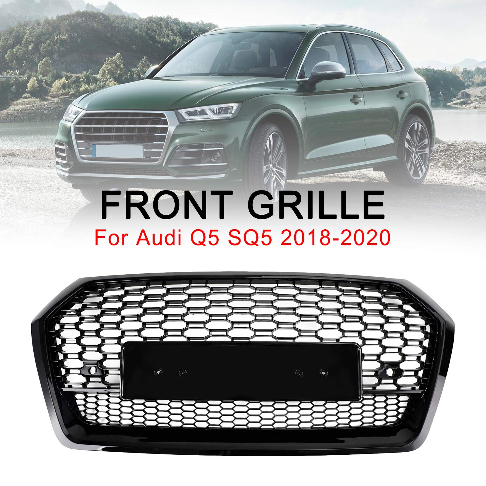2018-2020 Audi Q5 SQ5 RSQ5 Style Front Honeycomb Mesh Grill Grille