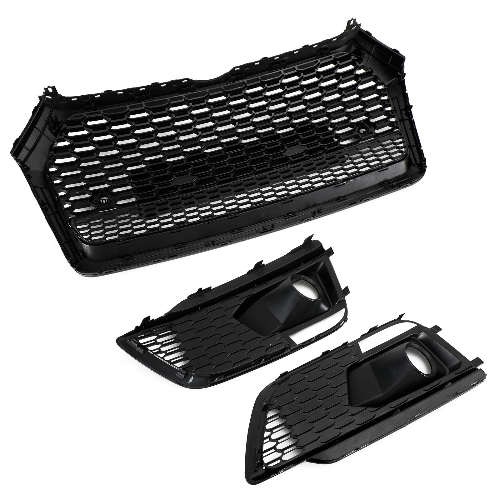 2018-2020 Audi Q5 SQ5 RSQ5 Style Front Honeycomb Mesh Grill + Fog Lamp Grille