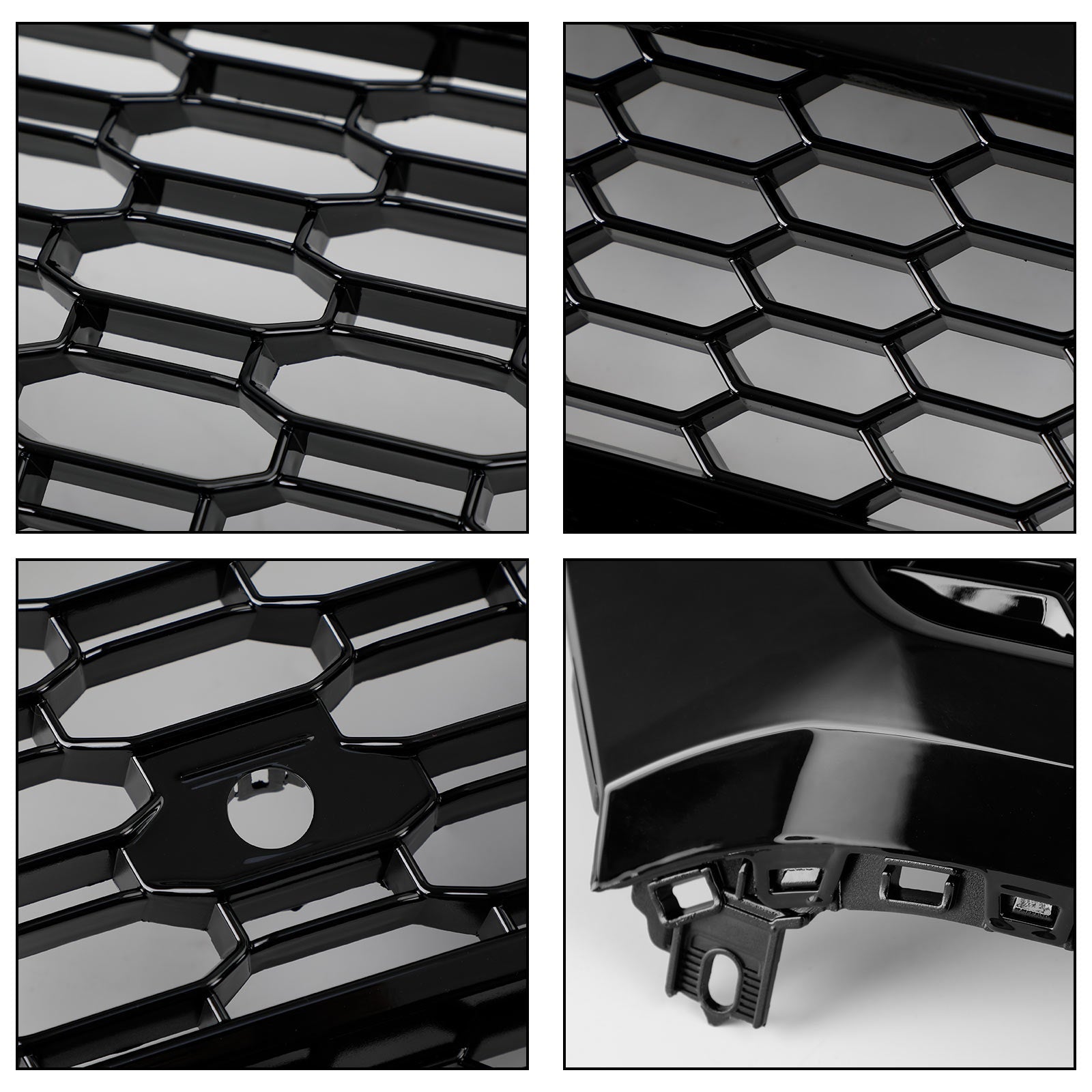 2018-2020 Audi Q5 SQ5 RSQ5 Style Front Honeycomb Mesh Grill + Fog Lamp Grille