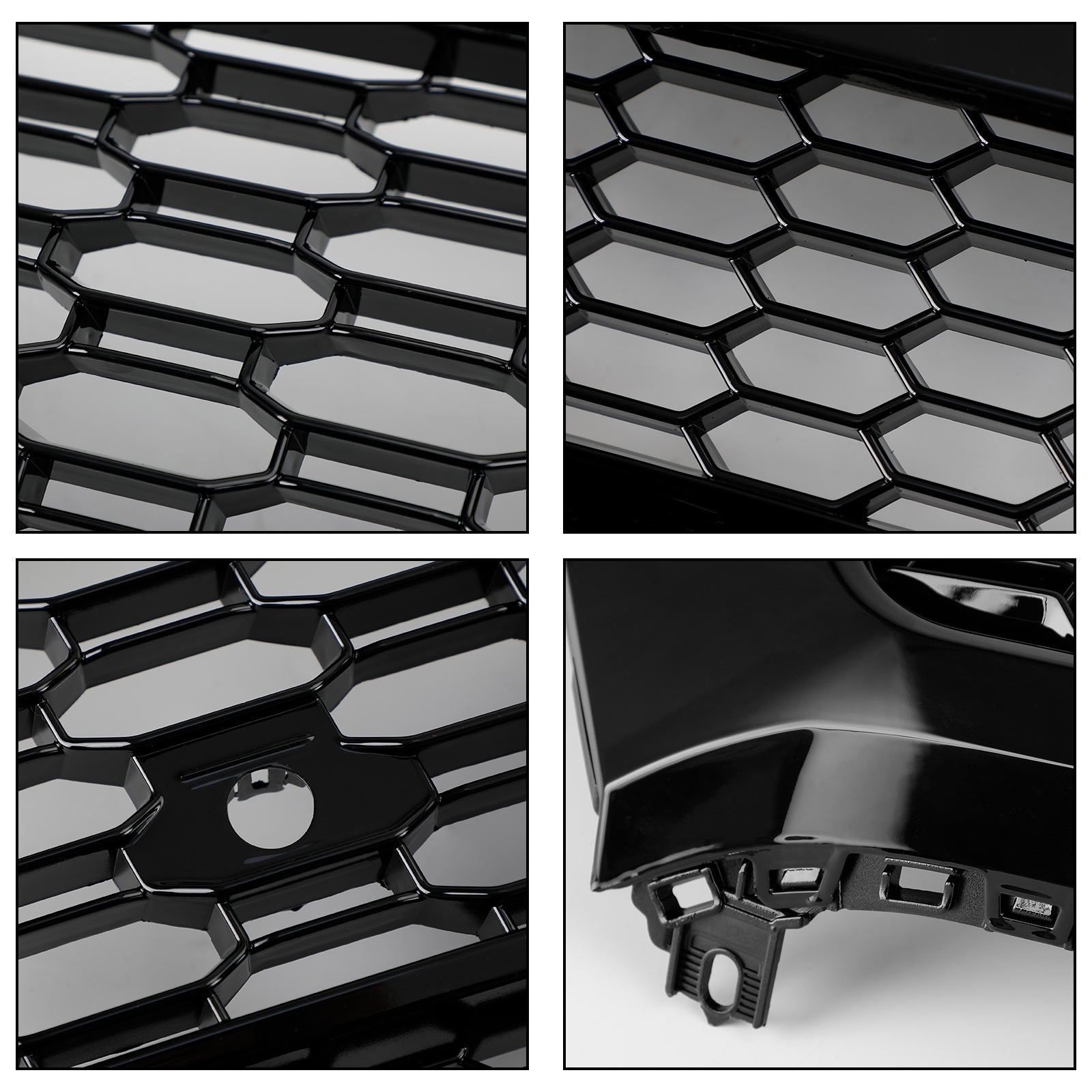 2018 2019 Audi Q5 SQ5 Front Honeycomb Mesh Grill + Fog Lamp Grille
