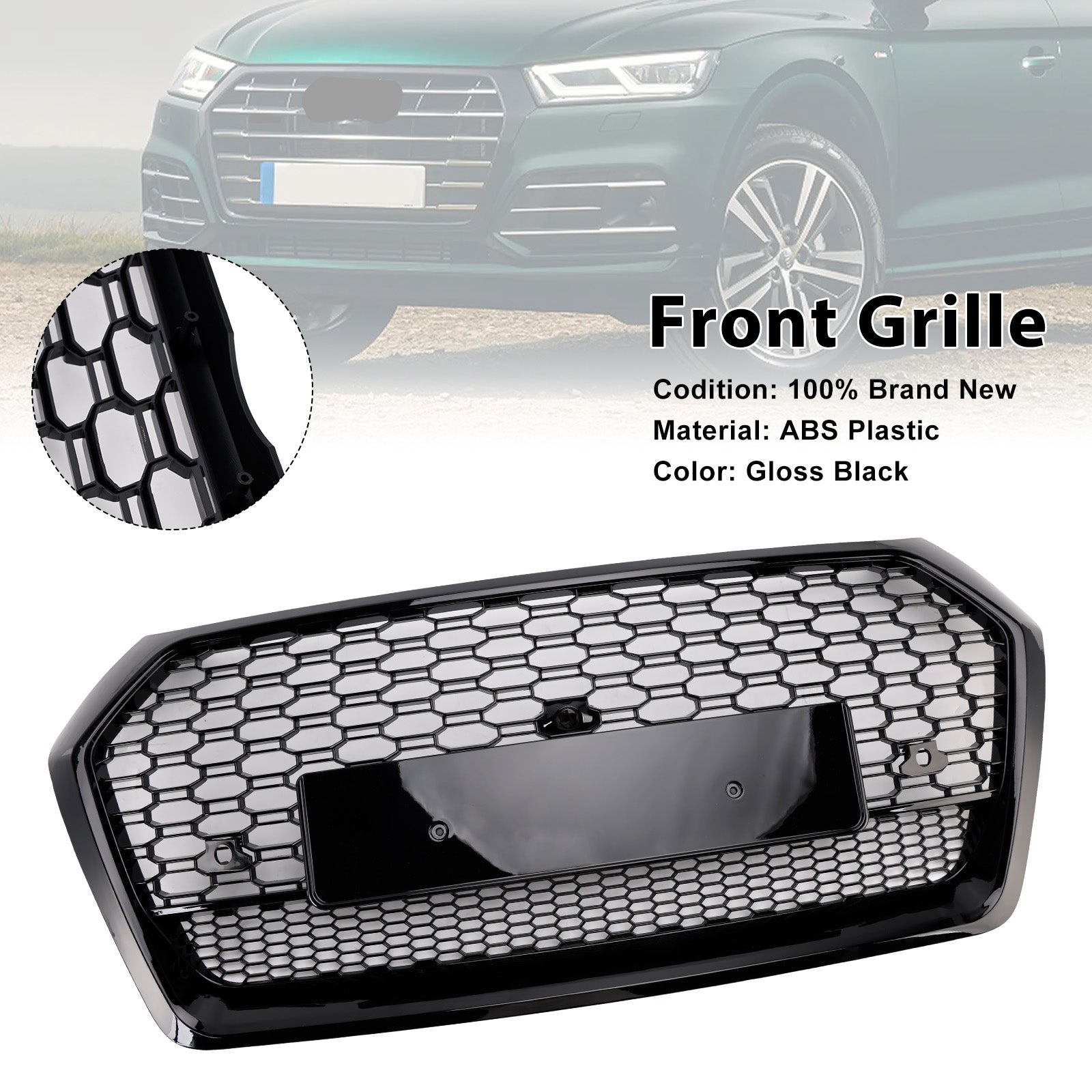 2018-2020 Audi Q5 SQ5 RSQ5 Style Front Honeycomb Mesh Grille Grill 80A853651 80A853651A