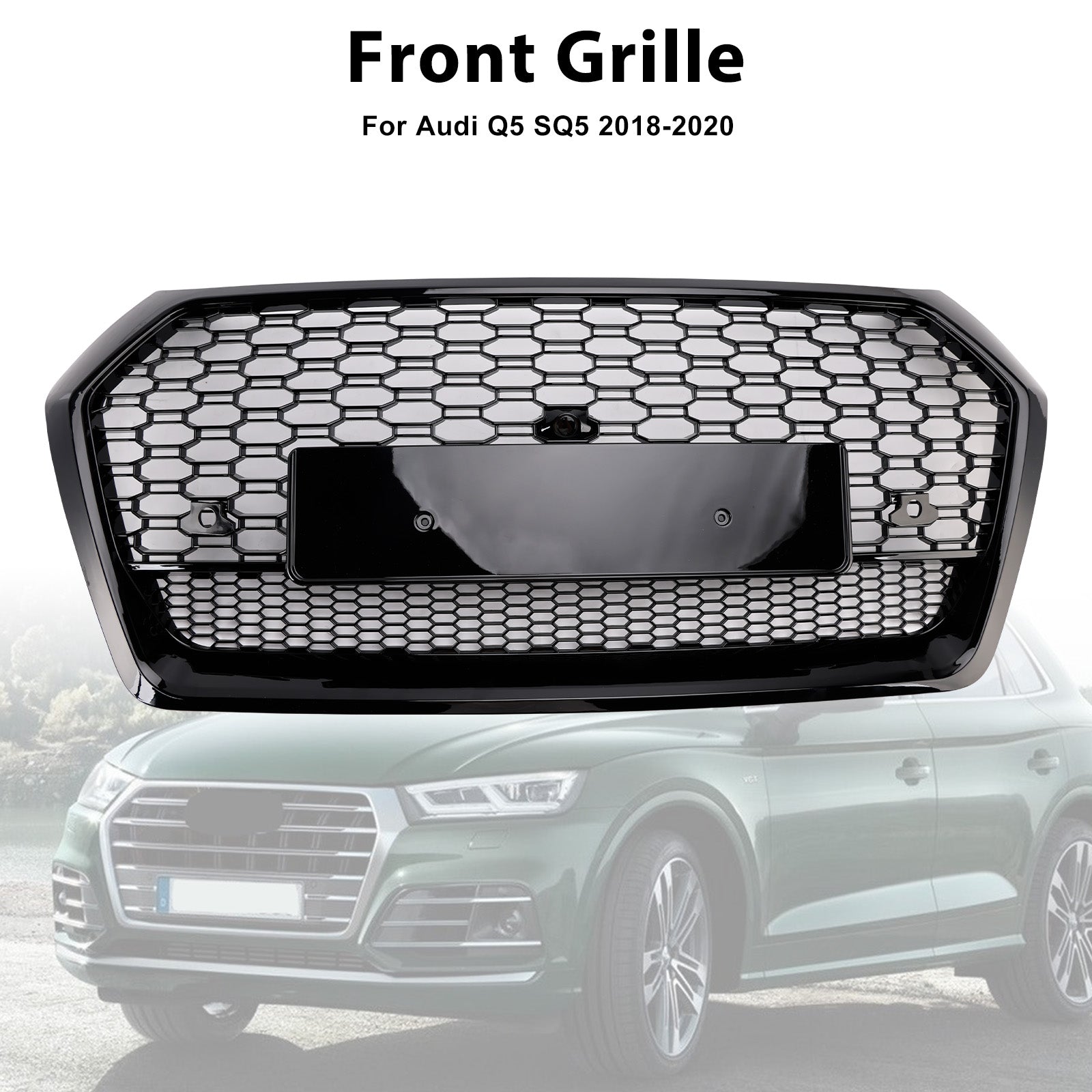 2018-2020 Audi Q5 SQ5 RSQ5 Style Front Honeycomb Mesh Grille Grill 80A853651 80A853651A