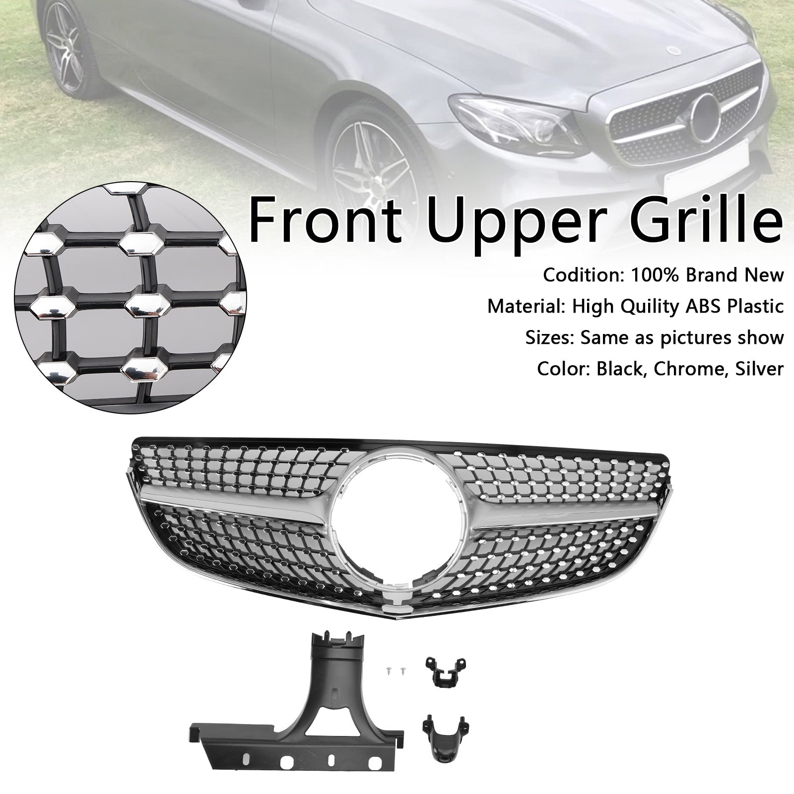 2014-2017 Mercedes E-CLASS W207 Coupe Diamond Front Bumper Grille Grill