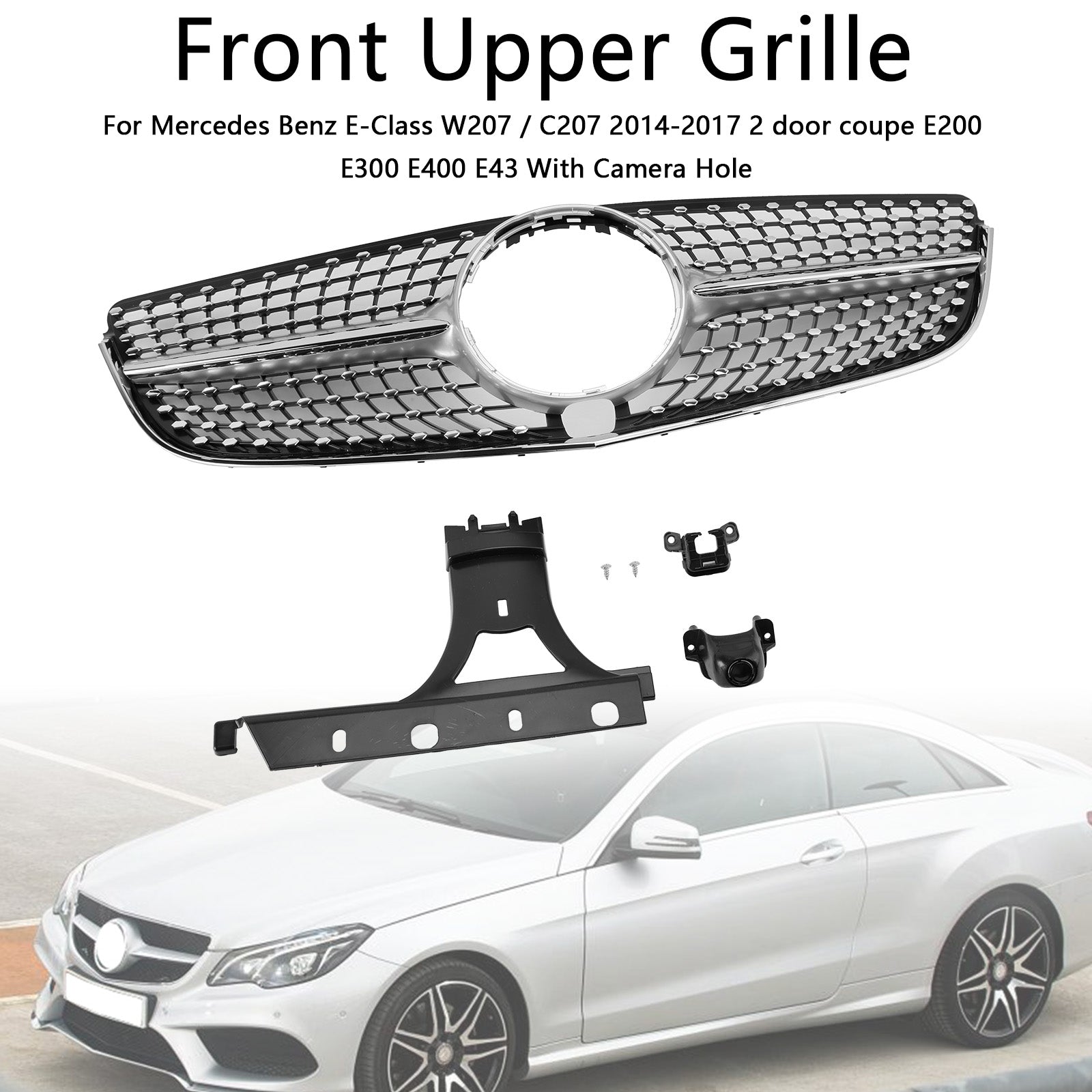 2014-2017 Mercedes E-CLASS W207 Coupe Diamond Front Bumper Grille Grill