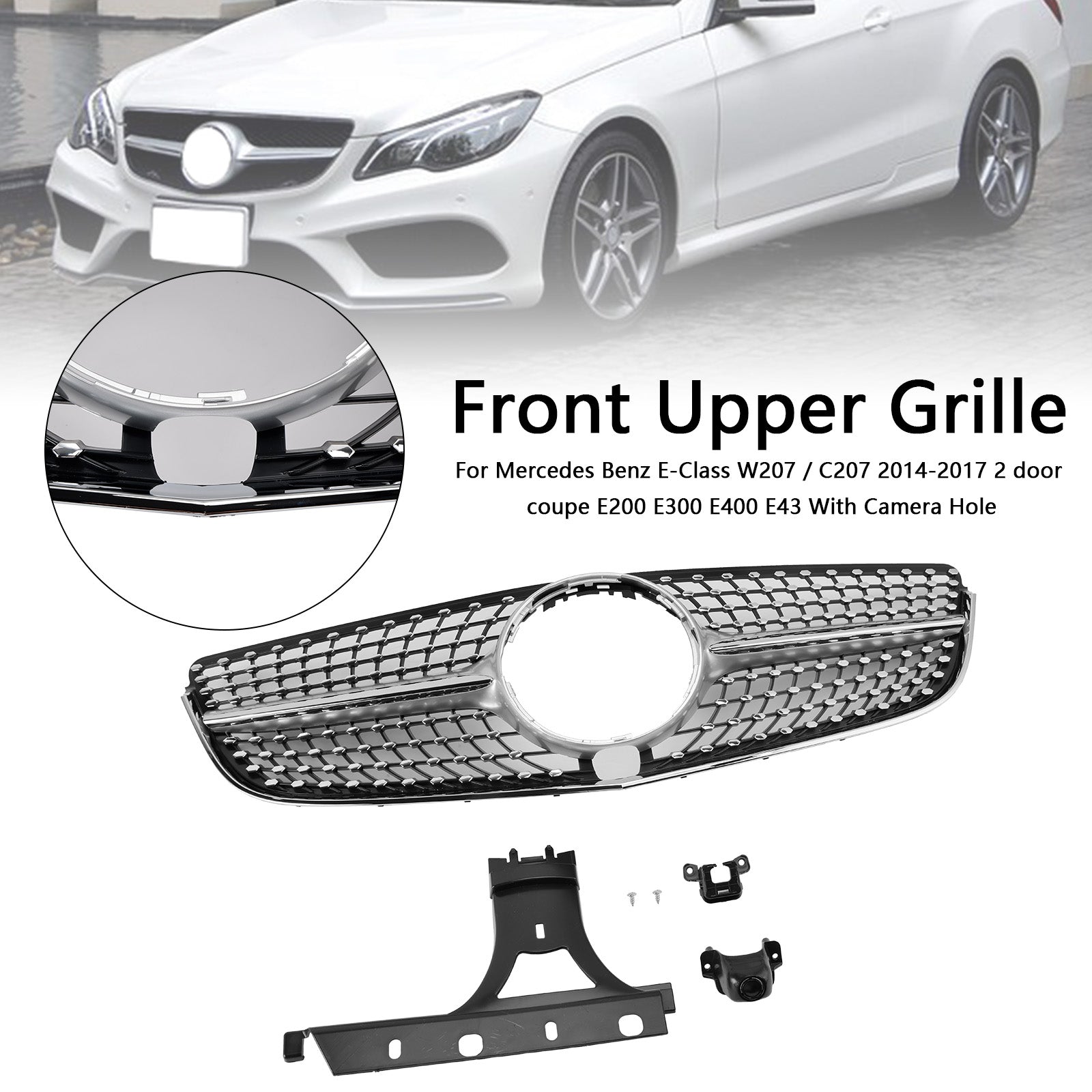 2014-2017 Mercedes E-CLASS W207 Coupe Diamond Front Bumper Grille Grill