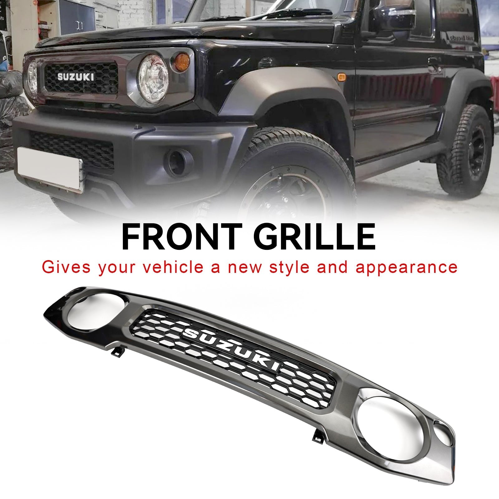 2019 2020 2021 2022 2023 Suzuki Jimny JB74 Honeycomb Front Bumper Grill Grille Grey