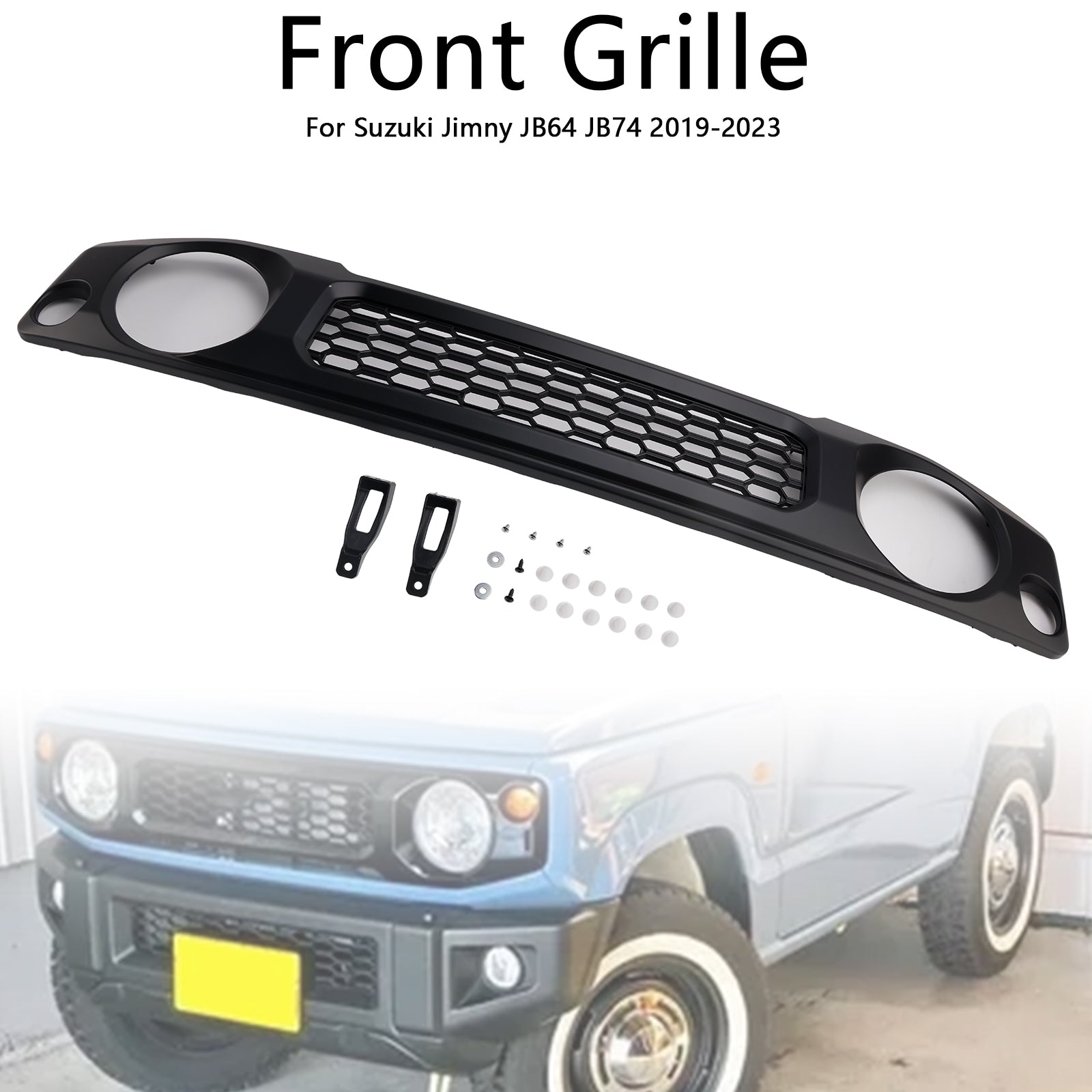 2019-2023 Suzuki Jimny JB64 JB74 Black Honeycomb Front Bumper Grille Grill