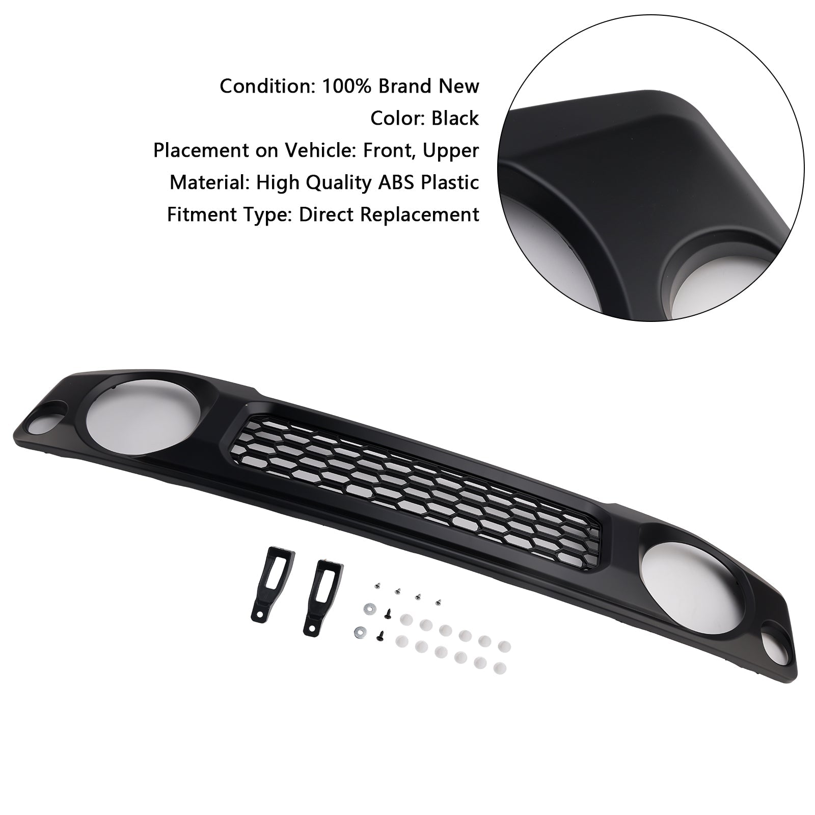 2019 2020 2021 2022 2023 Suzuki Jimny JB64 JB74 Black Honeycomb Front Bumper Grille Grill