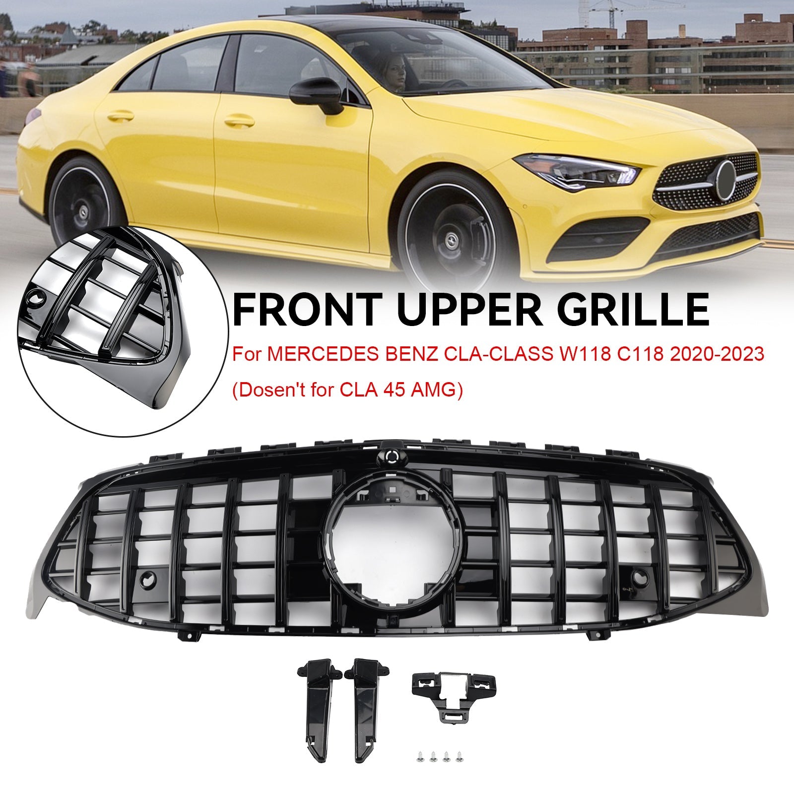 2020-2023 CLA-CLASS W118 C11 MERCEDES BENZ Front Bumper Grille Grill Black
