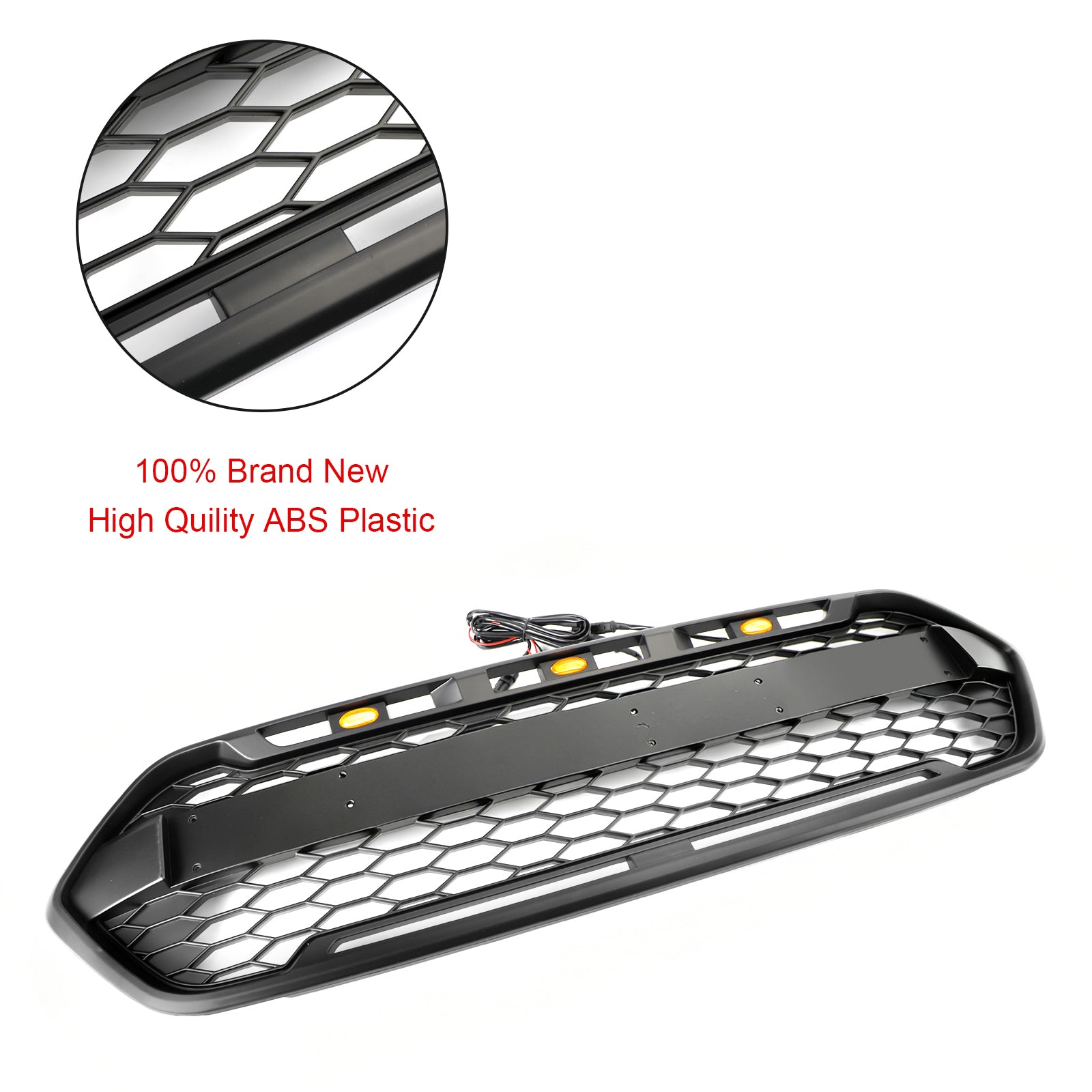 2018 2019 2020 2021 2022 2023 Ford Transit Custom Raptor Style Trail W/ 3LED Matte Black Front Bumper Grille