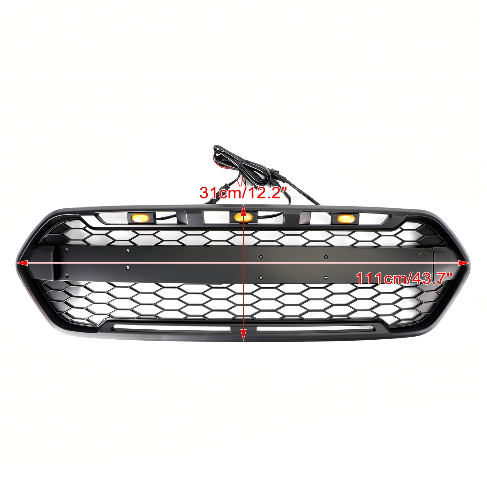 2018-2023 Ford Transit Custom Raptor Style Trail W/ 3LED Matte Black Front Bumper Grille
