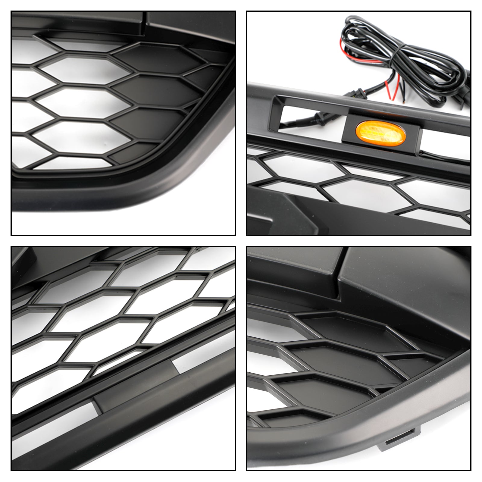 2018-2023 Ford Transit Custom Raptor Style Trail W/ 3LED Matte Black Front Bumper Grille