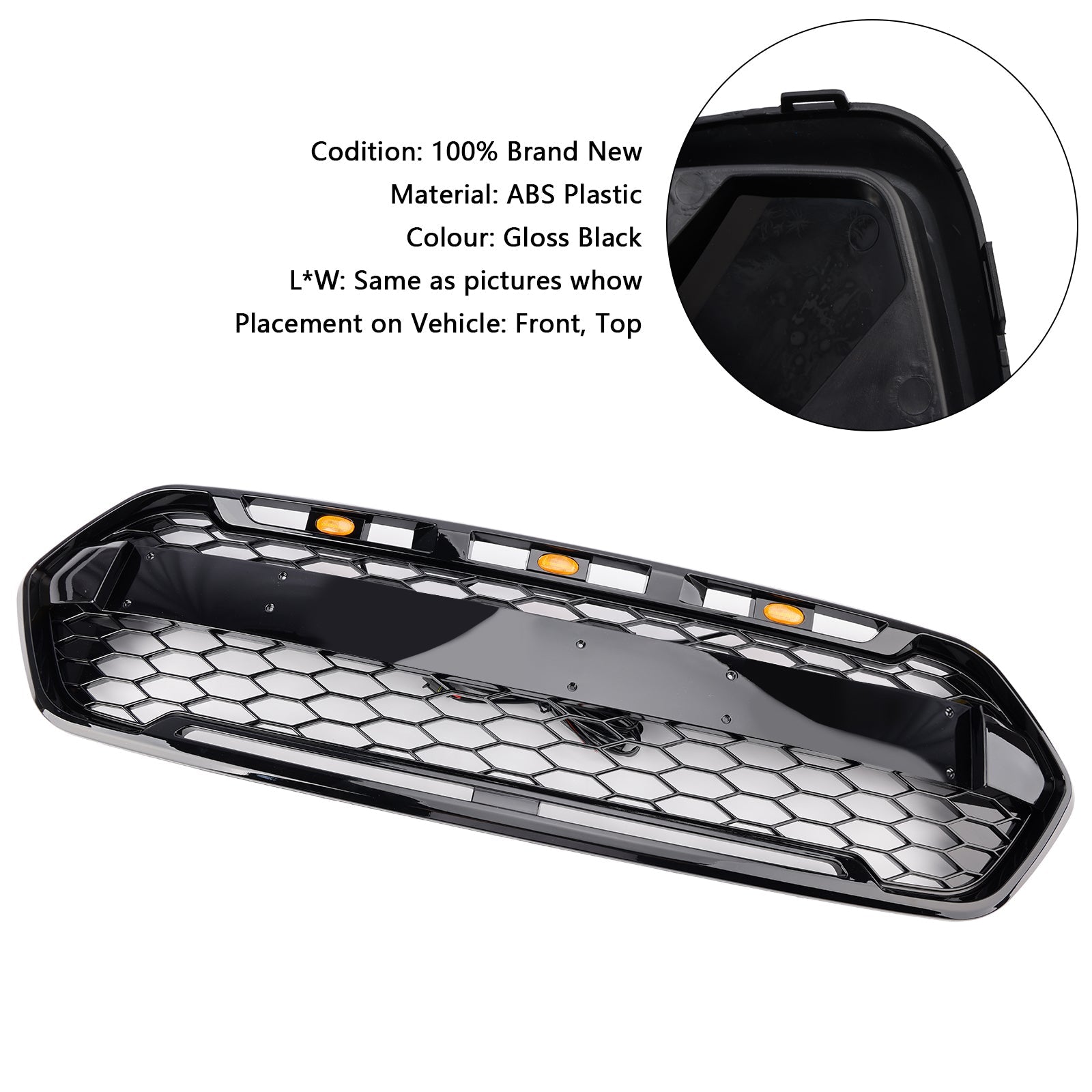 2018-2023 Ford Transit Custom Raptor Style Trail W/ 3LED Matte Black Front Bumper Grille