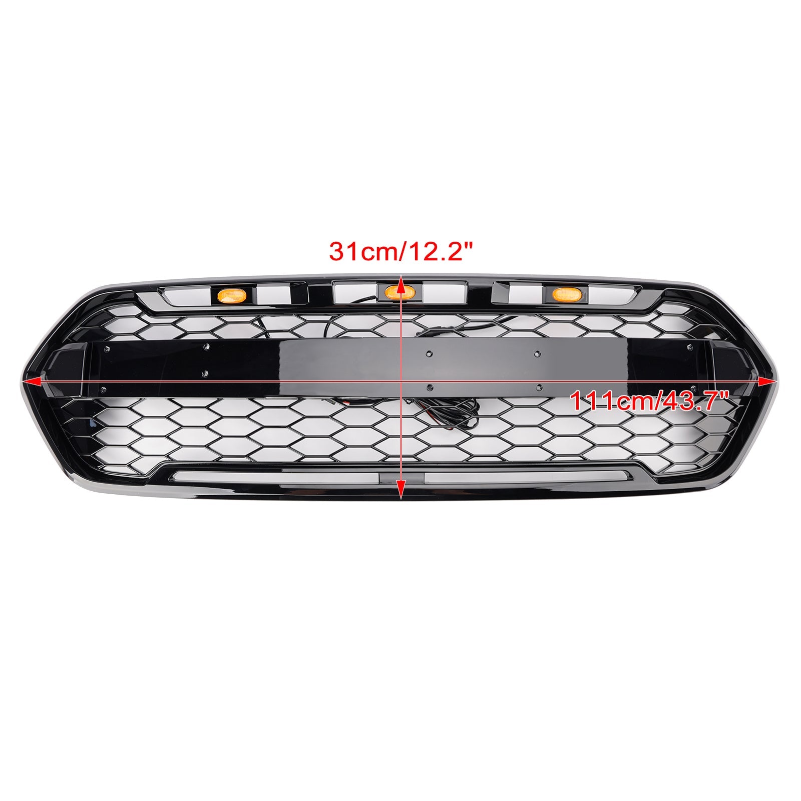 2018 2019 2020 2021 2022 2023 Ford Transit Custom Raptor Style Trail W/ 3LED Matte Black Front Bumper Grille