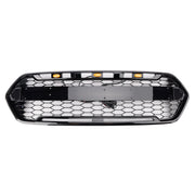 2018-2023 W/ 3LED Gloss Black Ford Transit Custom Trail W/ 3LED Front Bumper Grille