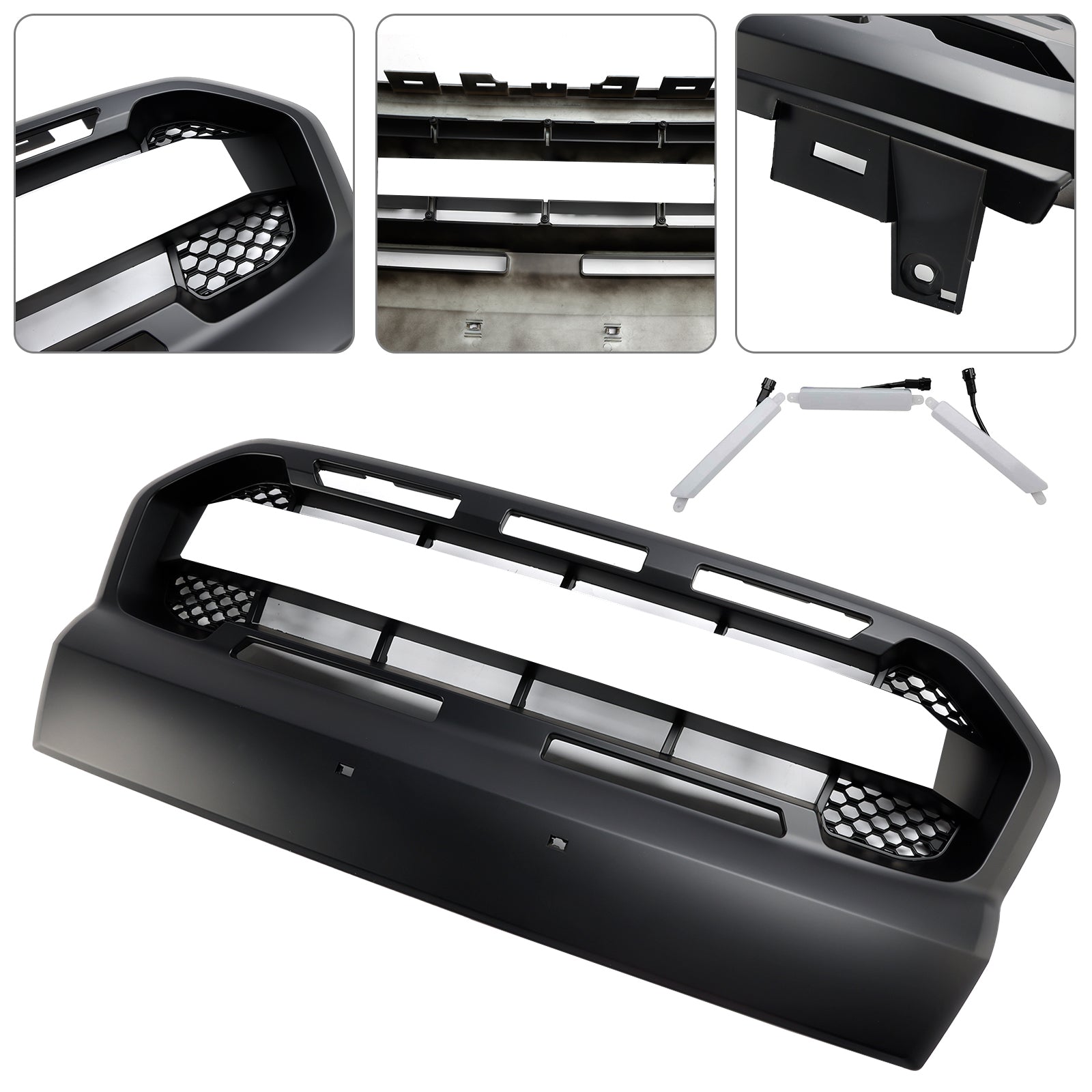 2015-2019 Ford Ranger T7 W/LED Raptor Style Front Bumper Grill Grille