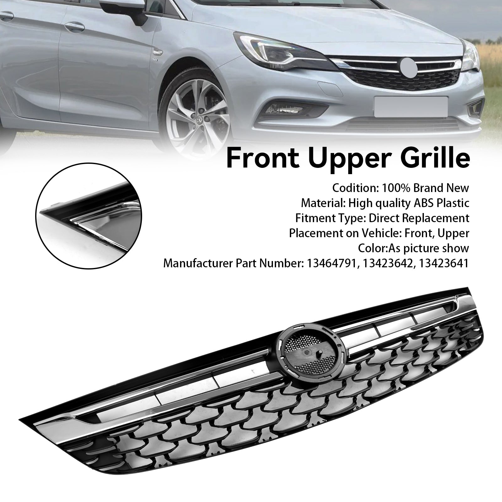 Vauxhall Astra K 2015-2019 Facelift OPEL Vauxhall Astra K Front Bumper Grill Grille Black Chrome 13464791 13423642