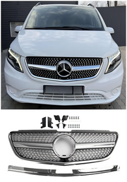 2015-2019 Vito W447 Mercedes GT Stlye Diamond Front Bumper Grill Grille