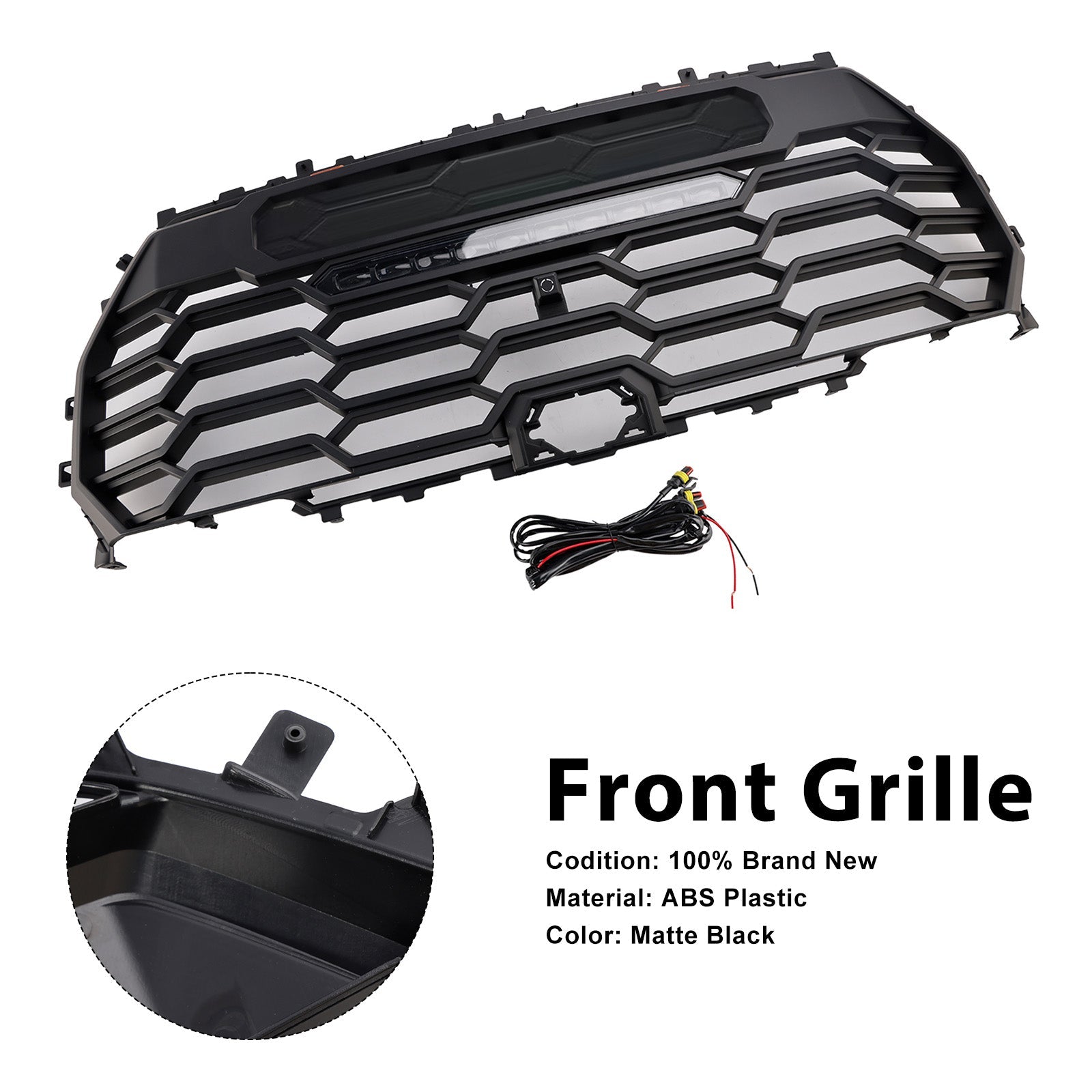 2022-2025 Fit Toyota Tundra TRD PRO Matte Black Front Bumper Grille Grill 53101-0C220