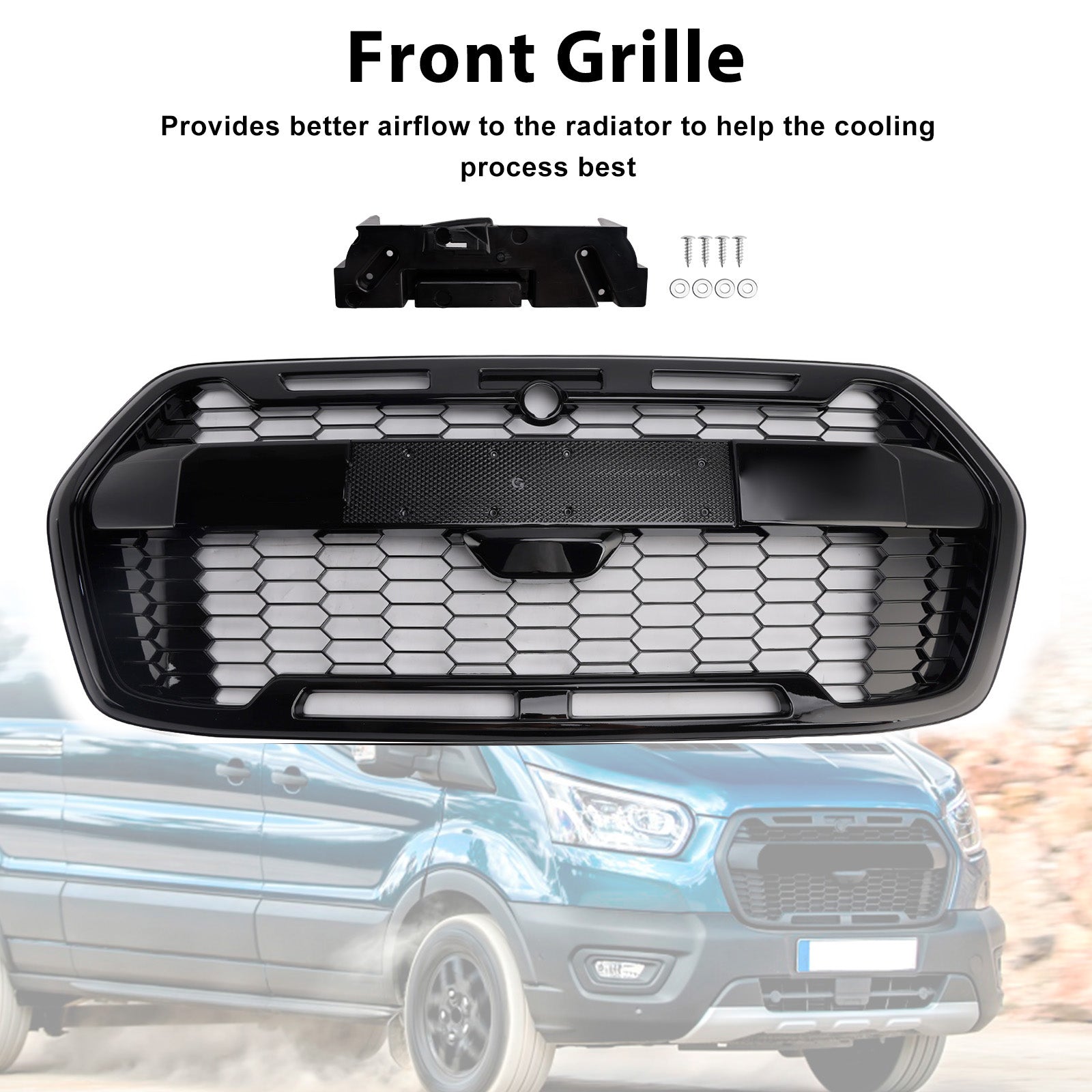 Ford Transit MK8 Trail 2019-OnwardsRaptor Style Front Bumper Grille 2467809