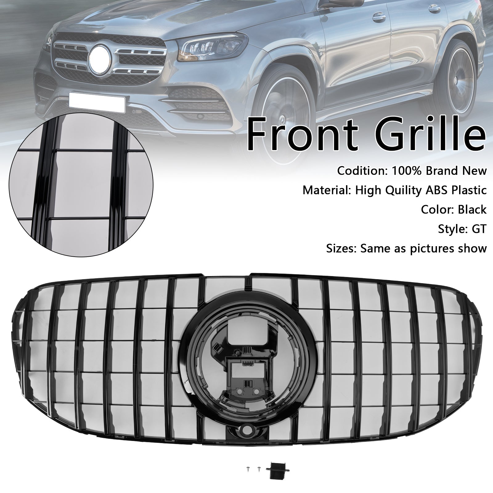 2020-2024 Mercedes Benz X167 GLS450 GLS580 Front Bumper Grille Grill