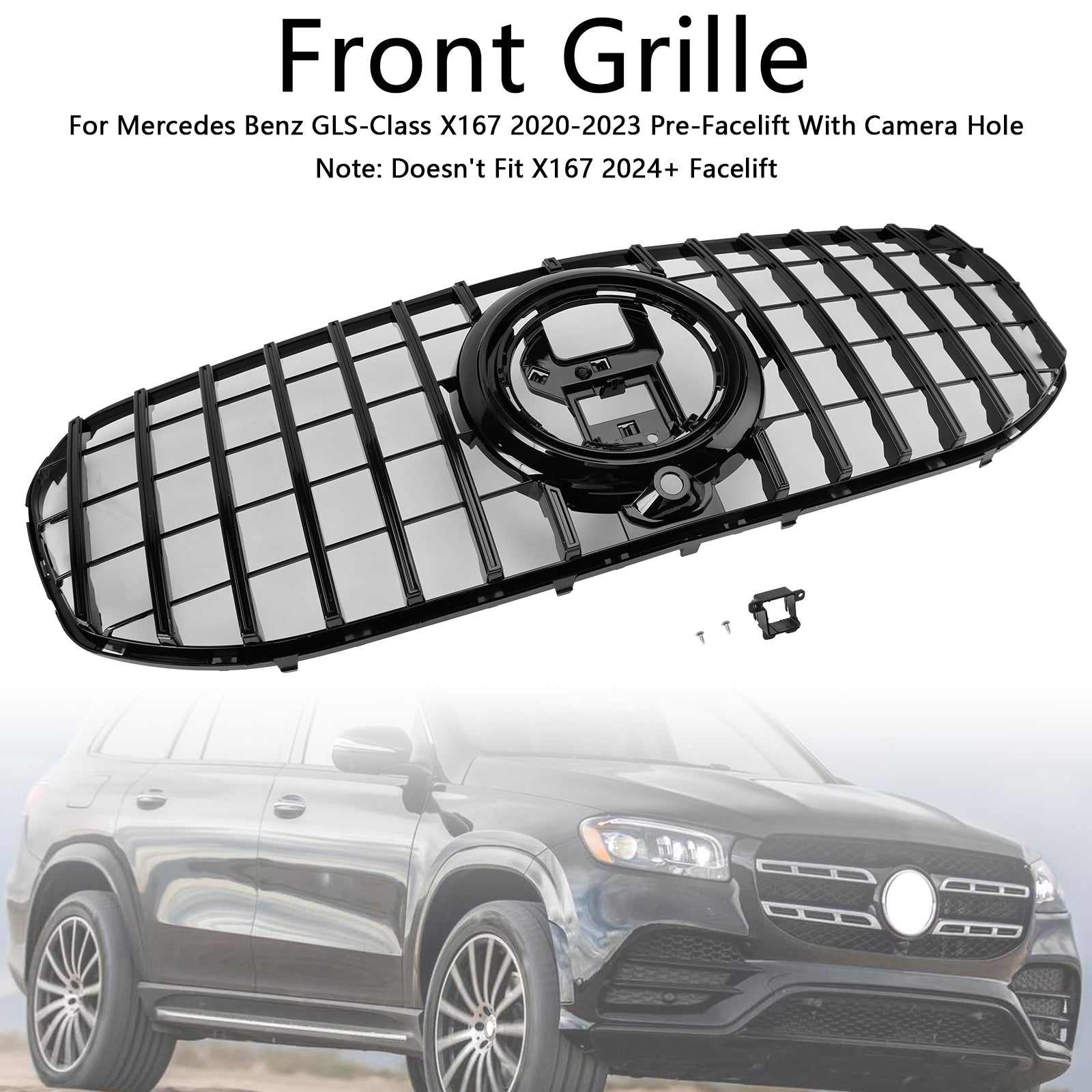 2020-2024 Mercedes Benz X167 GLS450 GLS580 Front Bumper Grille Grill