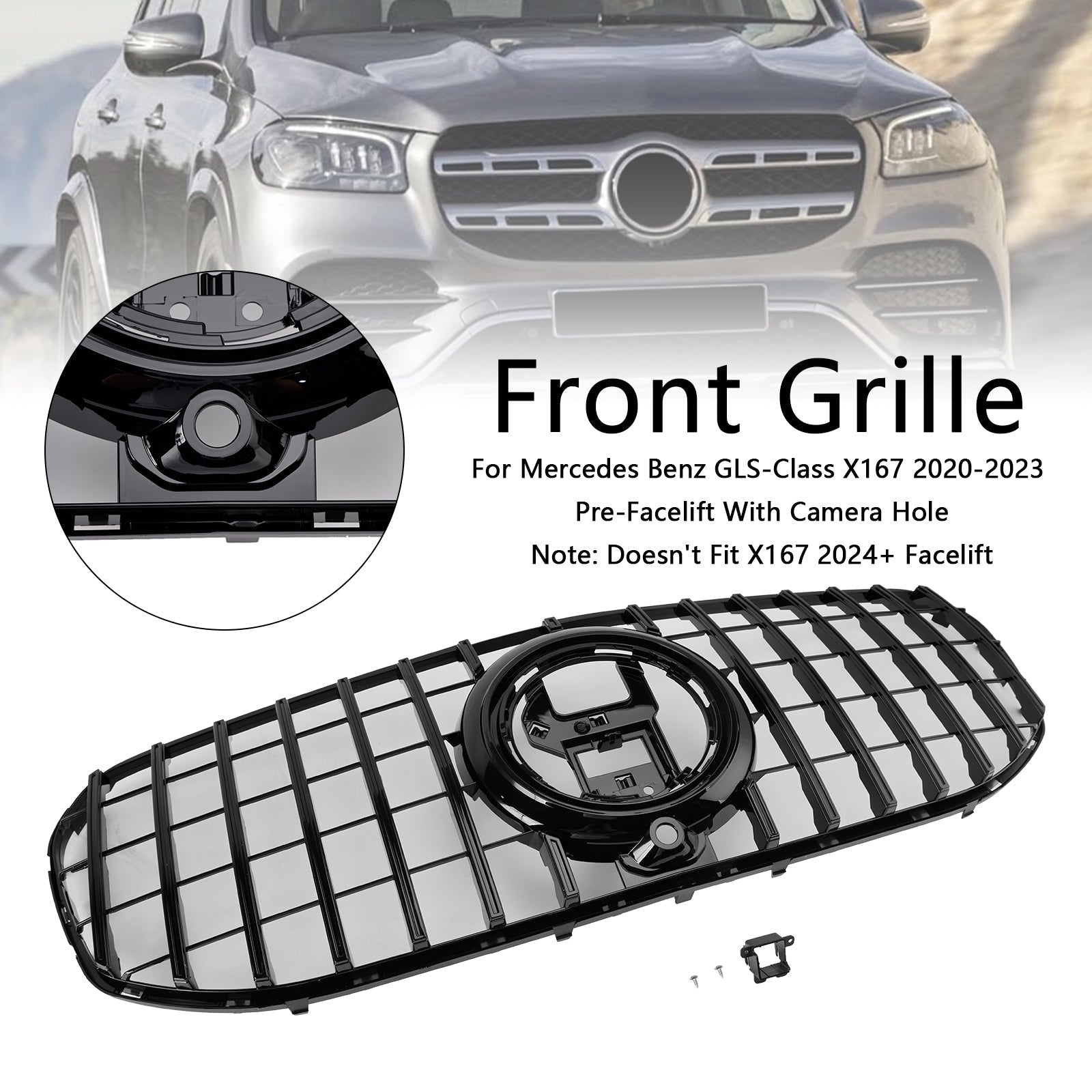 2020-2024 Mercedes Benz X167 GLS450 GLS580 Front Bumper Grille Grill