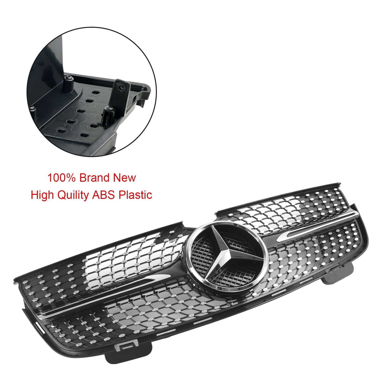 2007 2008 2009 Mercedes Benz GL-Class X164 GL320 GL350 GL450 Diamonds Front Bumper Grille Chrome
