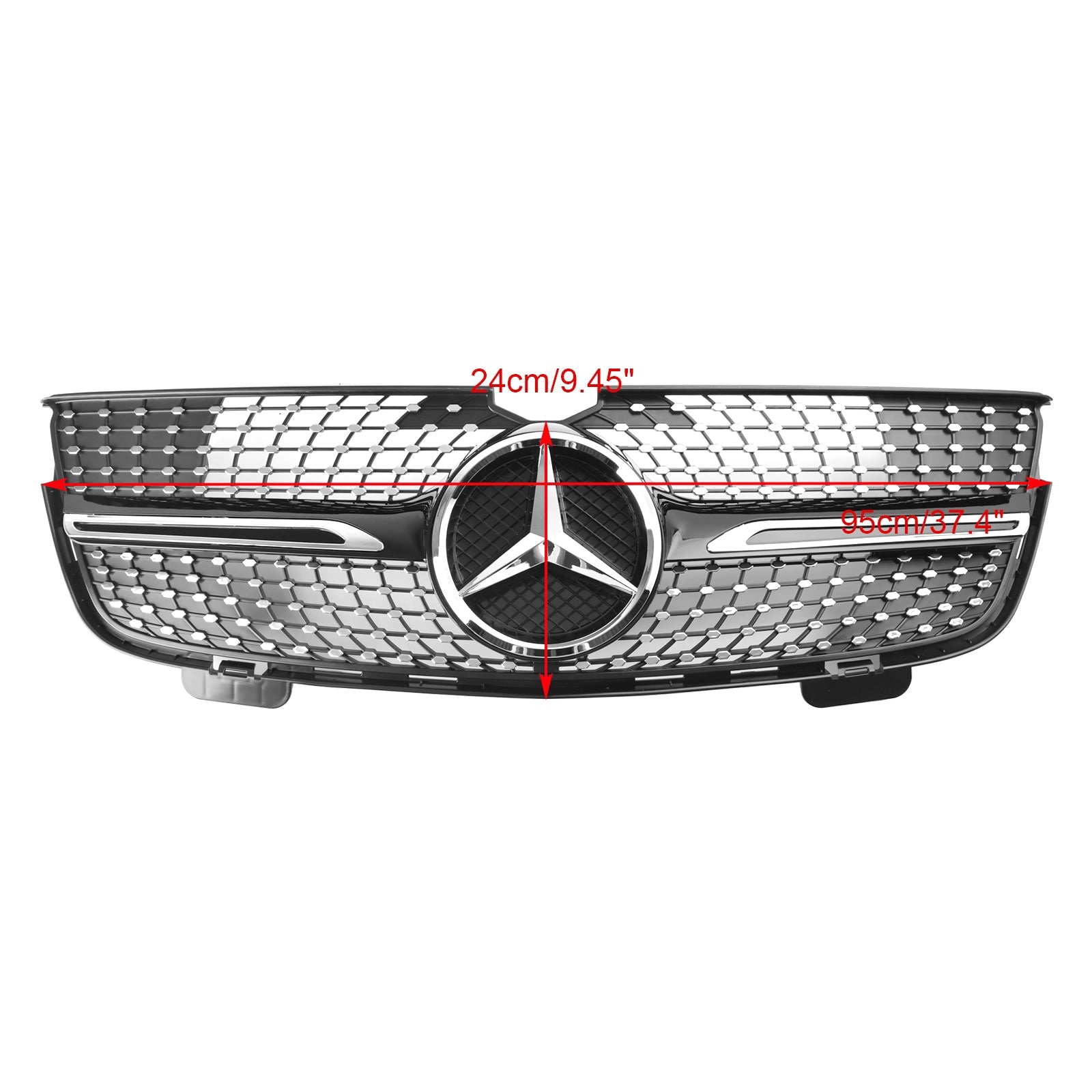 2007 2008 2009 Mercedes Benz GL-Class X164 GL320 GL350 GL450 Diamonds Front Bumper Grille Chrome