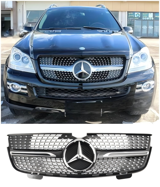 2007 2008 2009 Mercedes Benz GL-Class X164 GL320 GL350 GL450 Diamonds Front Bumper Grille Chrome