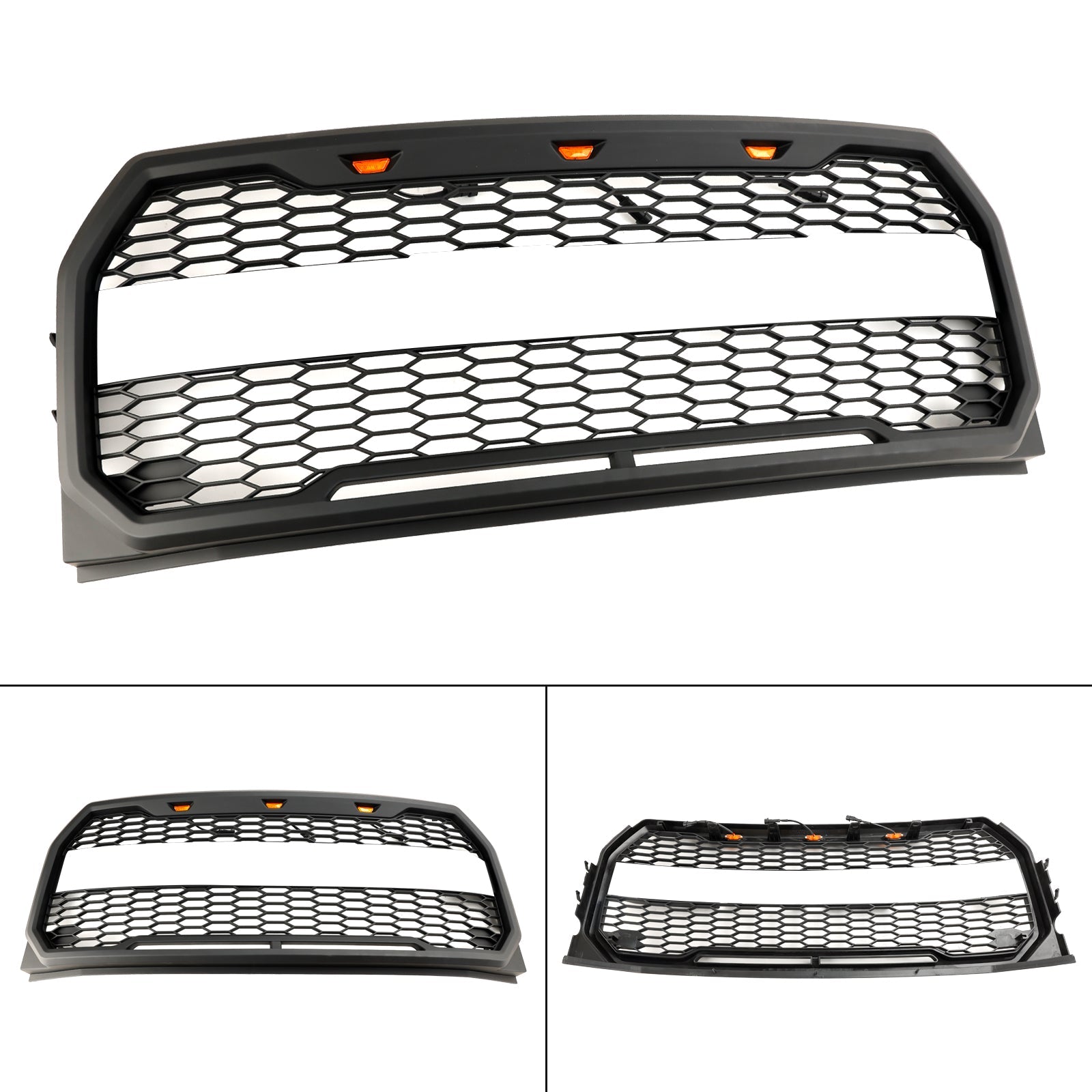 2015 2016 2017 Ford F150 Raptor Style W/ LED Replacement Front Bumper Grill Grille