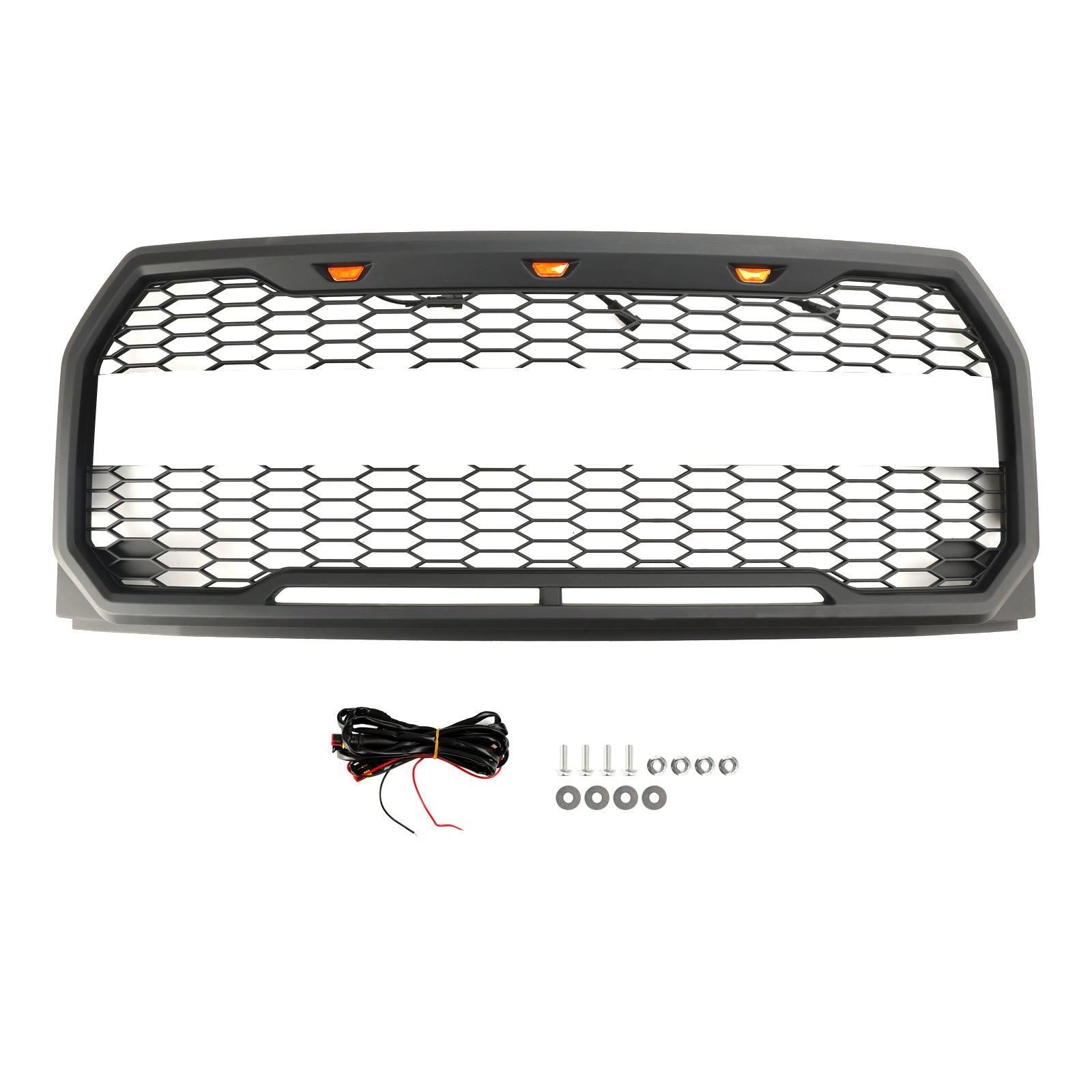 2015-2017 Ford F150 Raptor Style W/ LED Replacement Front Bumper Grill Grille