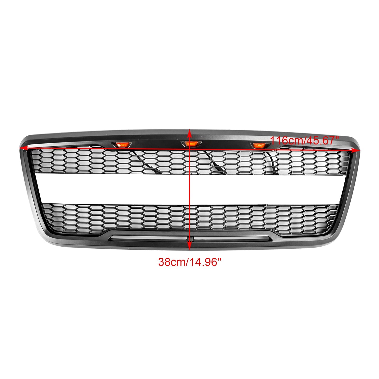 2004 2005 2006 2007 2008 Ford F150 Raptor Style Front Mesh Hood Grille Grill With LED