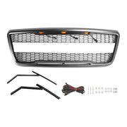 2004 2005 2006 2007 2008 Ford F150 Raptor Style Front Mesh Hood Grille Grill With LED