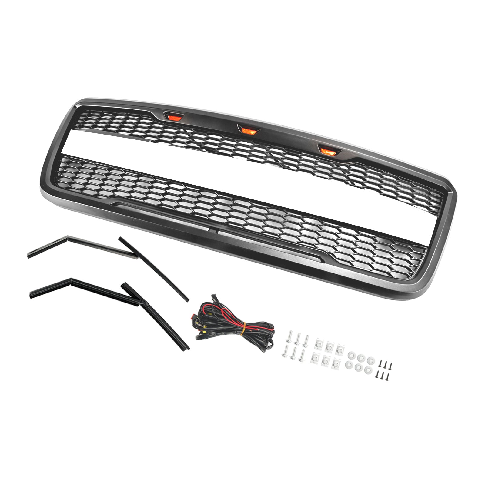 2004 2005 2006 2007 2008 Ford F150 Raptor Style Front Mesh Hood Grille Grill With LED