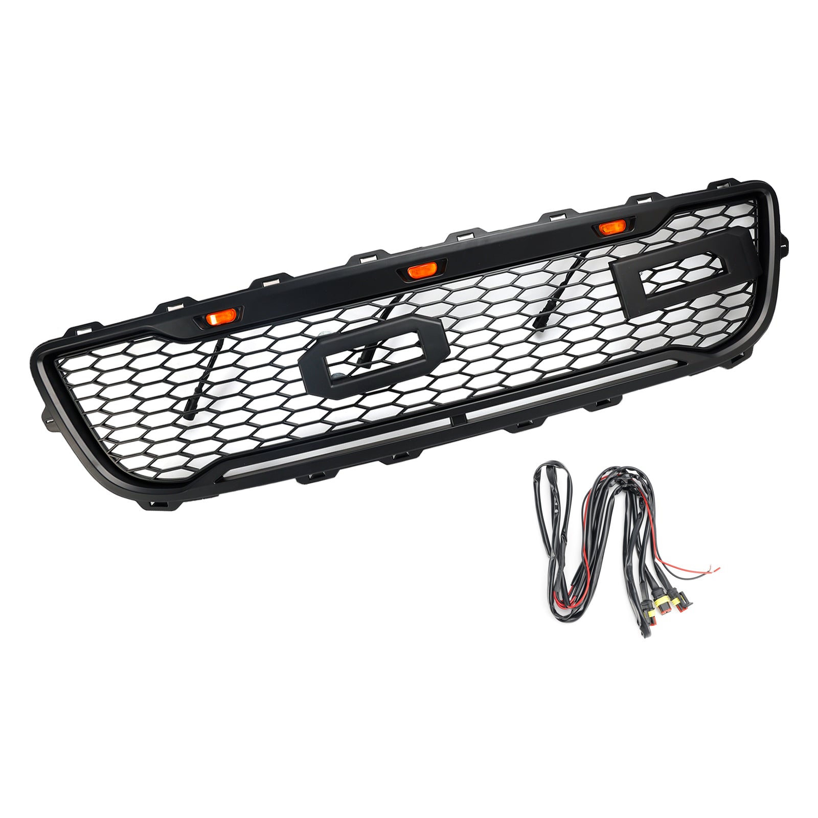 1999-2003 Ford F150 W/ Led Raptor style Matte Black Front Honeycomb Bumper Grille Grill