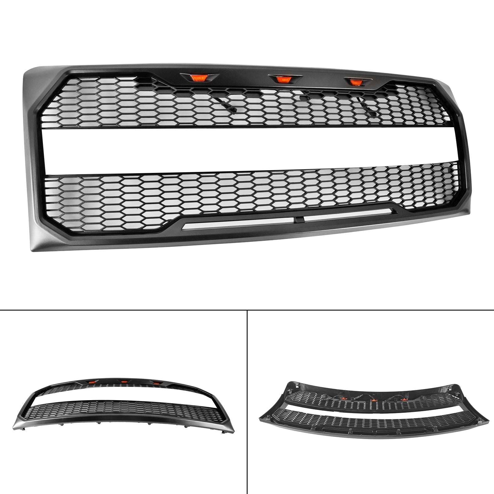 2009-2014 Ford F150 With LED Raptor Style Front Bumper Grille Grill