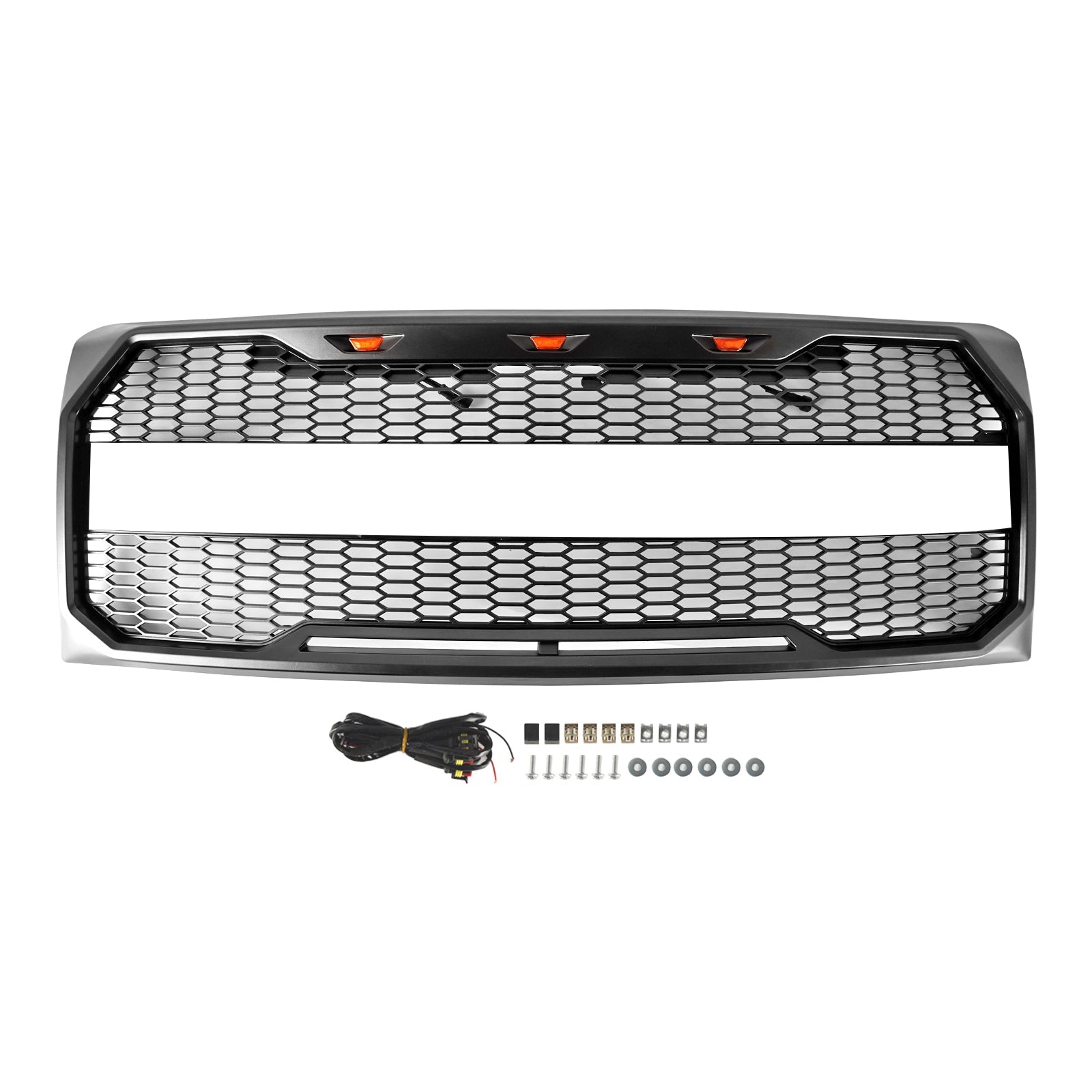 2009-2014 Ford F150 With LED Raptor Style Front Bumper Grille Grill
