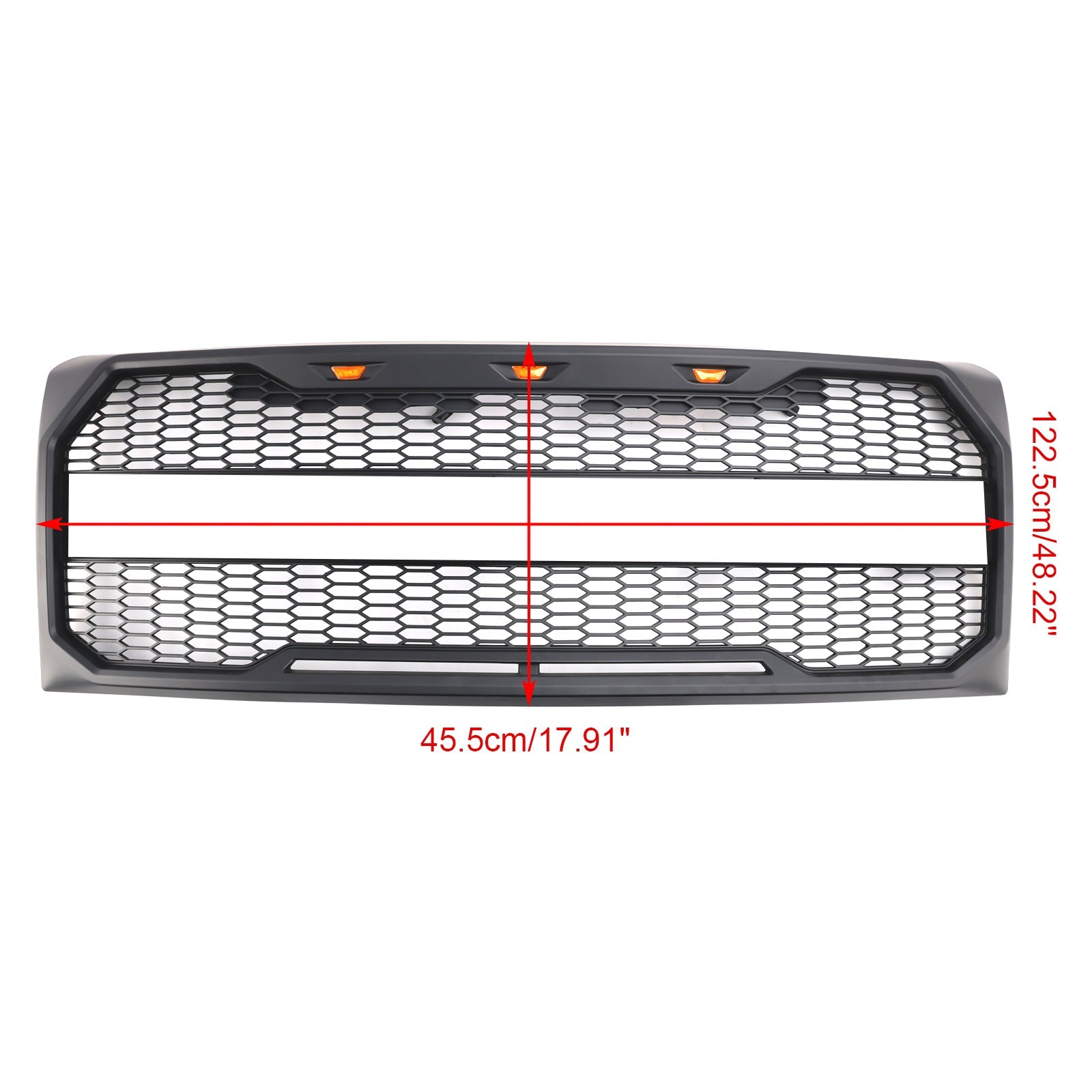 2009 2010 2011 2012 2013 2014 Ford F150 Raptor Style Front Bumper Grille Grill With LED Black