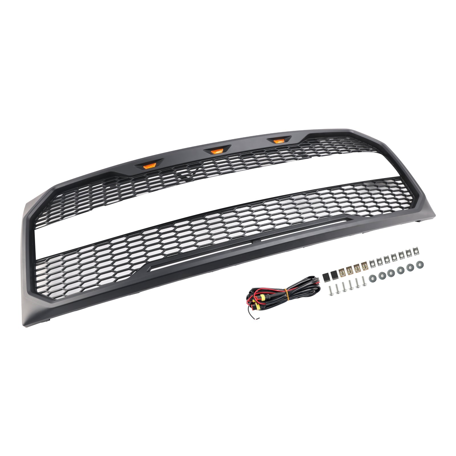 2009 2010 2011 2012 2013 2014 Ford F150 Raptor Style Front Bumper Grille Grill With LED Black
