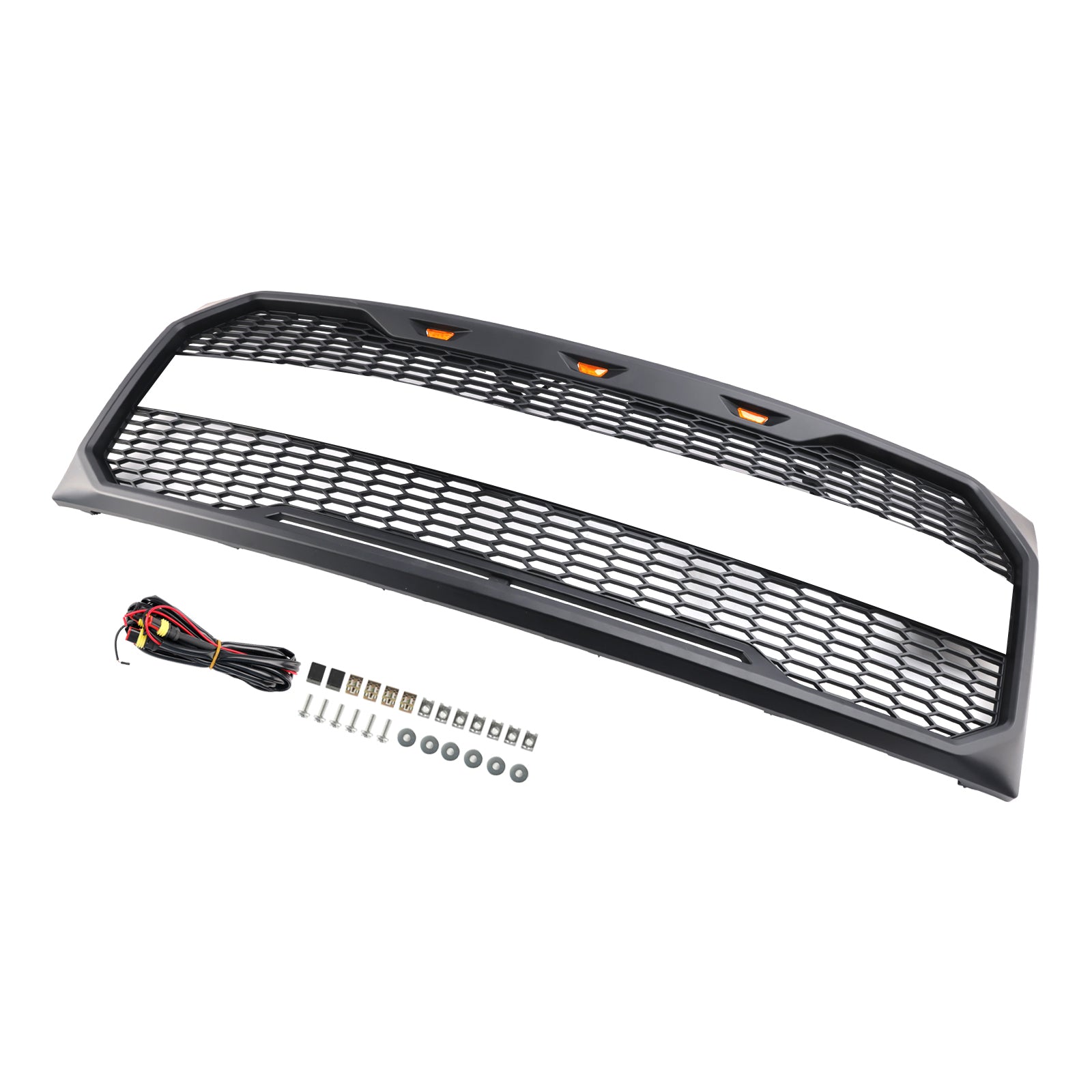 2009-2014 Ford F150 Raptor Style Front Bumper Grille Grill With LED Black