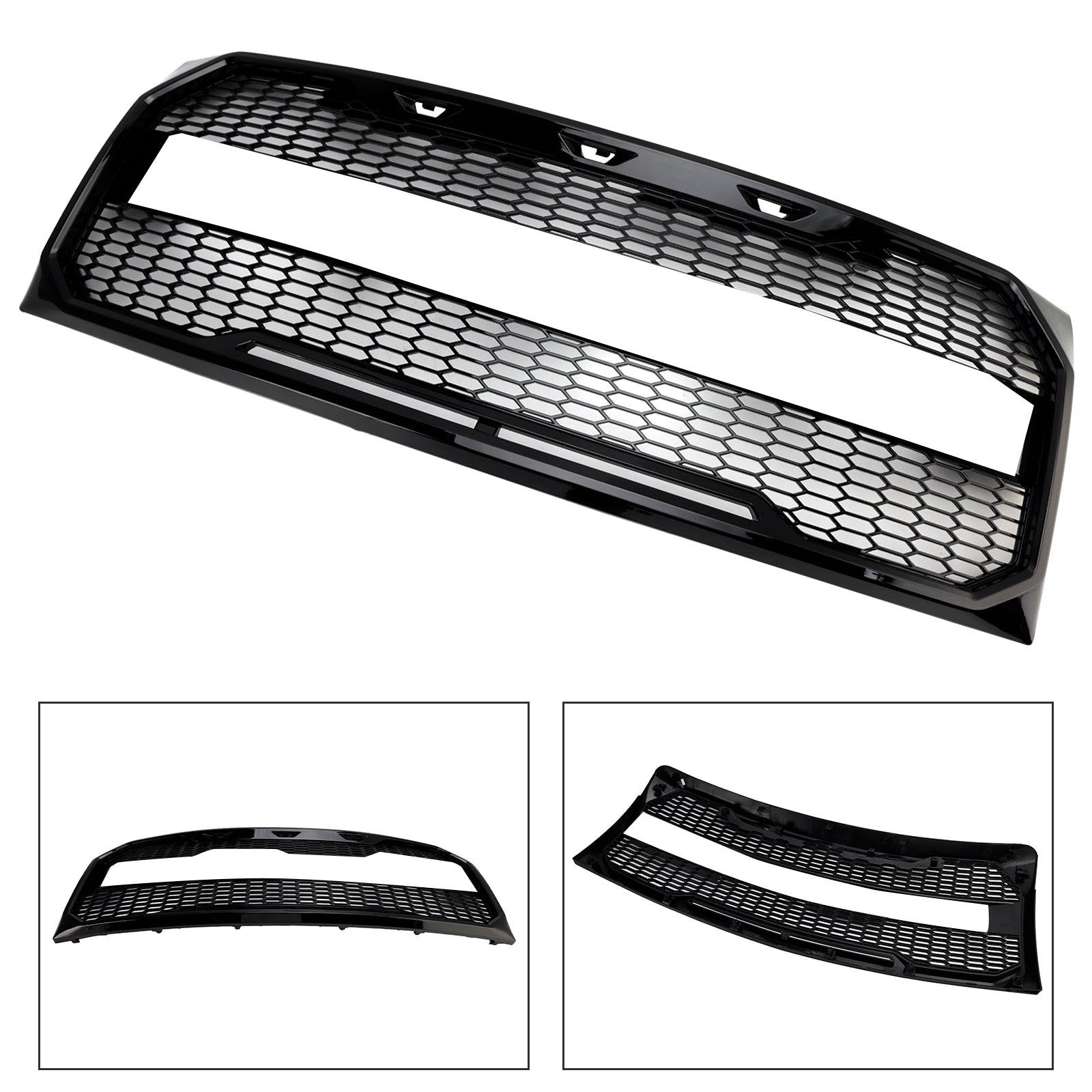 2009-2014 Ford F150 Gloss Black Raptor Style Front Bumper Grille Grill
