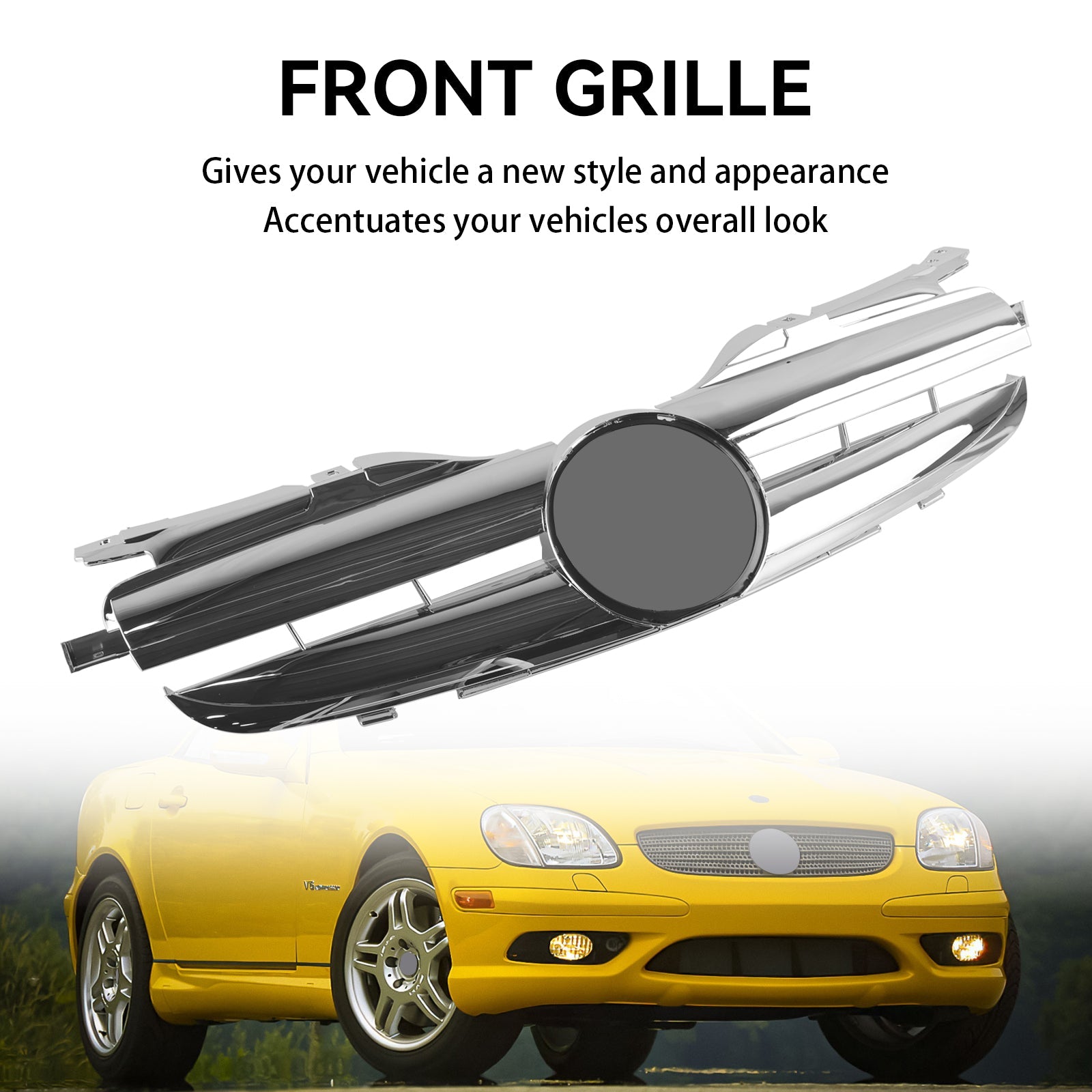 1998 1999 2000 2001 2002 2003 2004 SLK-Class R170 SLK320 SLK230 SLK200 Mercedes Benz Front Bumper Grill Grille