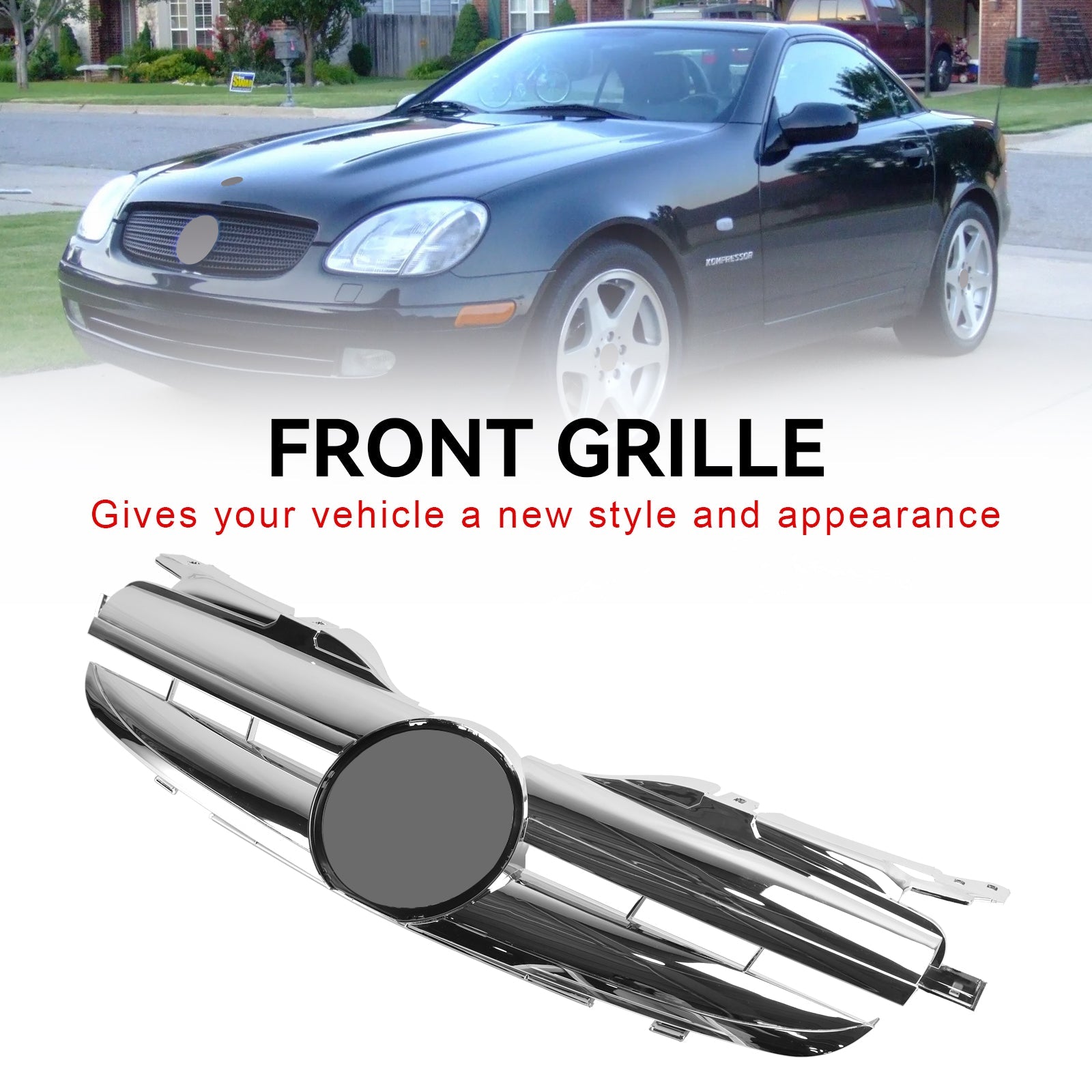 1998-2004 SLK-Class R170 SLK320 SLK230 SLK200 Mercedes Benz Front Bumper Grill Grille